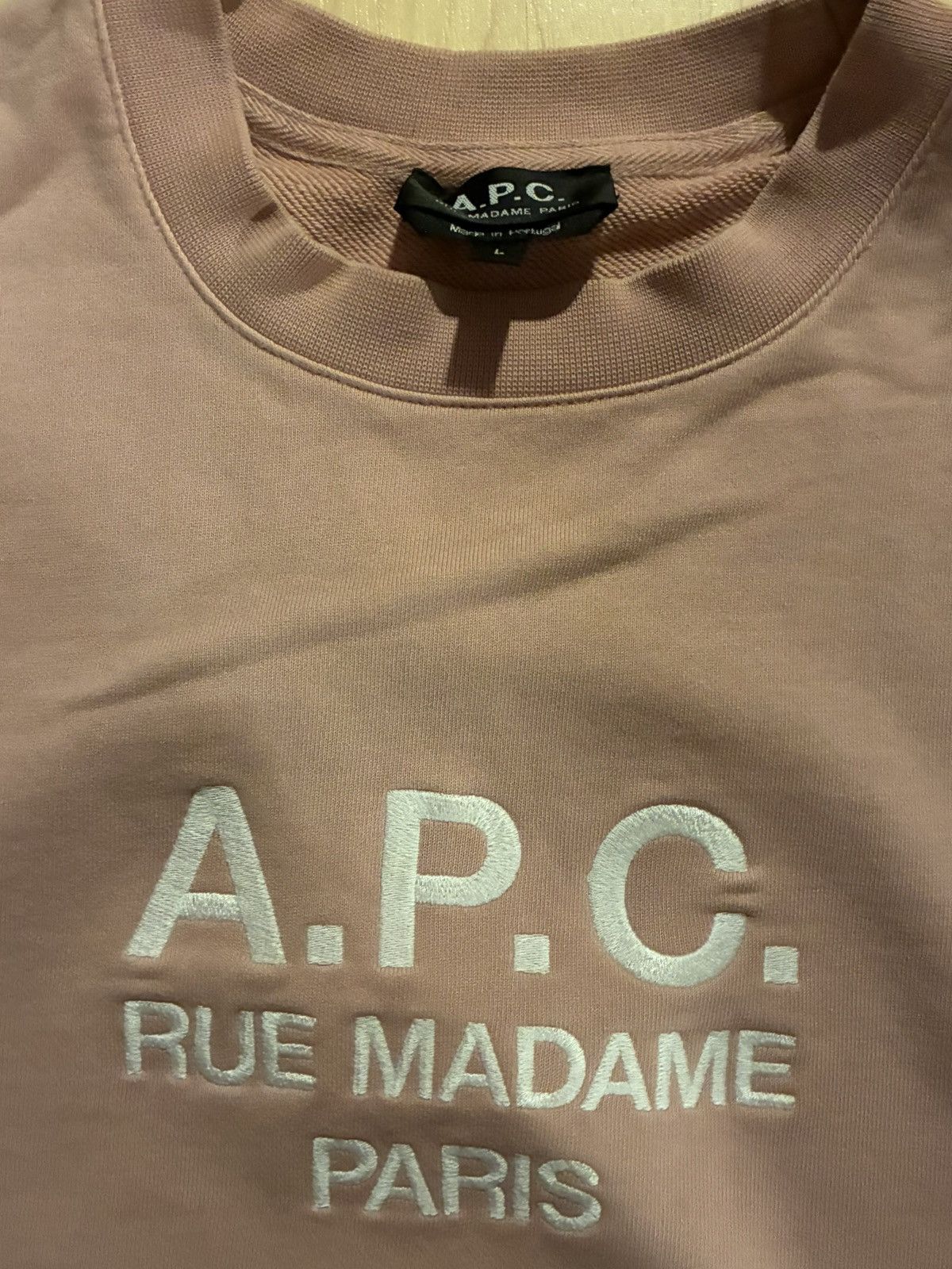 A.P.C. Mens A.P.C. Rue Madame Paris dusty pink sweatshirt Large Size US L / EU 52-54 / 3 - 2 Thumbnail