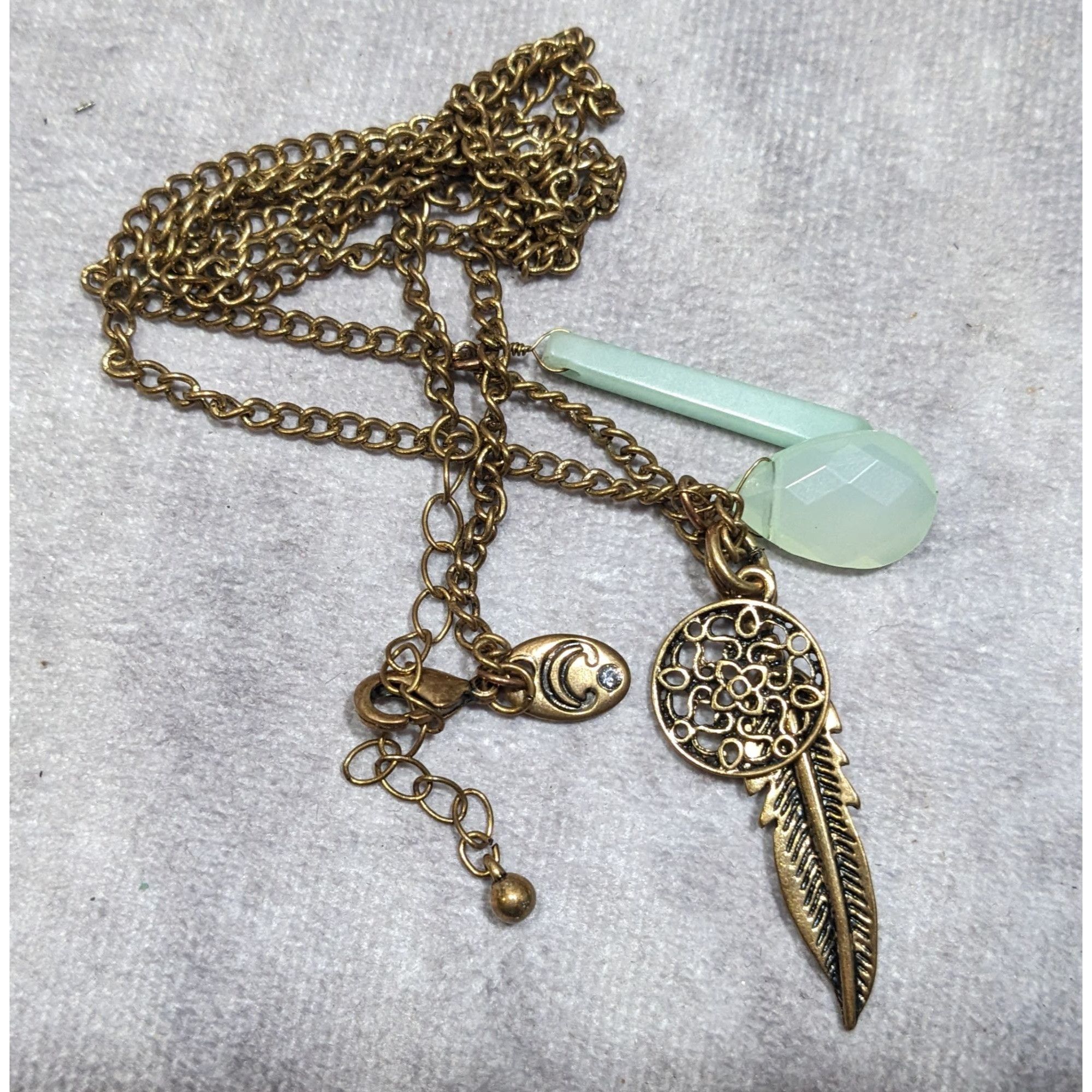 Other Charming Charlie Bohemian Charm Necklace Mint And Gold Tone Size ONE SIZE - 5 Thumbnail