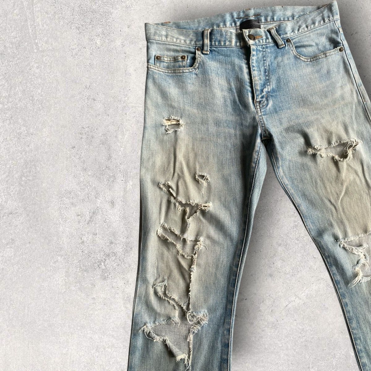Saint Laurent Paris 2016 Crash Denim Size US 30 / EU 46 - 3 Thumbnail
