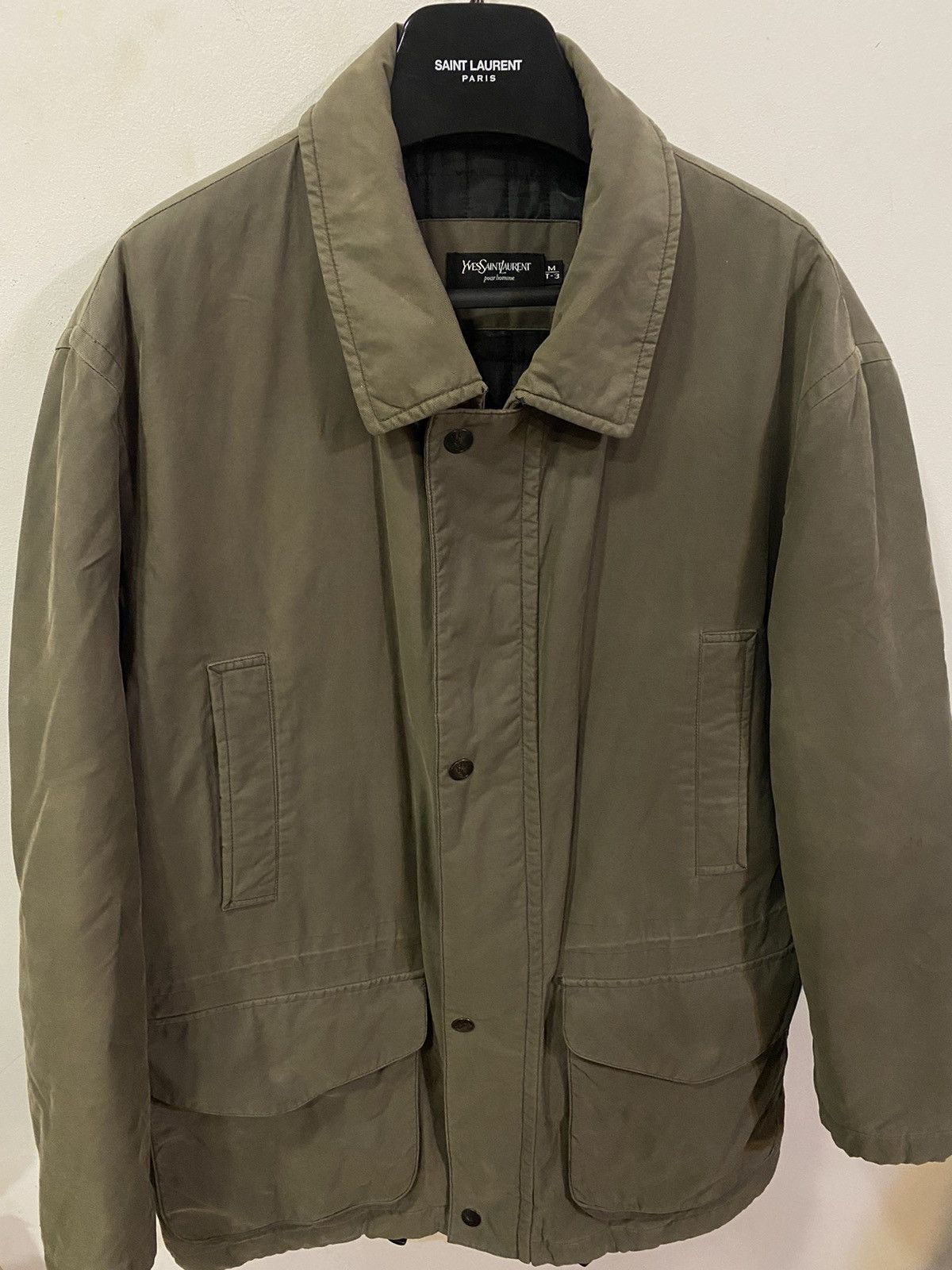 Yves Saint Laurent 90s Warm YSL Jacket Khaki Beige Parka Size US M / EU 48-50 / 2 - 15 Thumbnail