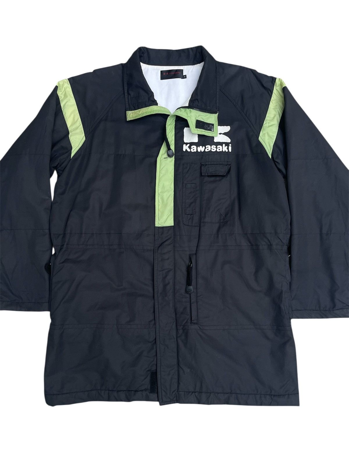 Vintage Kawasaki Racing Team Jacket Green Panel Zip-Up Rider Edition Size US L / EU 52-54 / 3 - 2 Thumbnail
