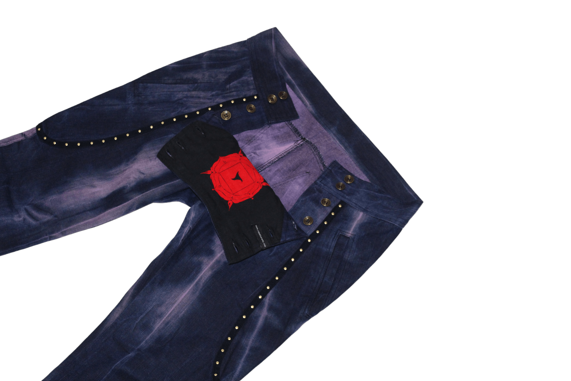 14th Addiction Rebekka Ruetz Studded Tie-dye Denim Arc Skinny Pants Size 31" - 8 Thumbnail
