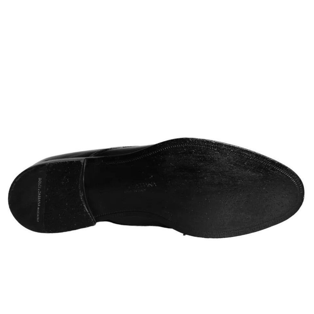 Dolce & Gabbana Dolce & Gabbana Black Calfskin Leather Derby Men Dress Shoes Size US 9 / EU 42 - 5 Thumbnail