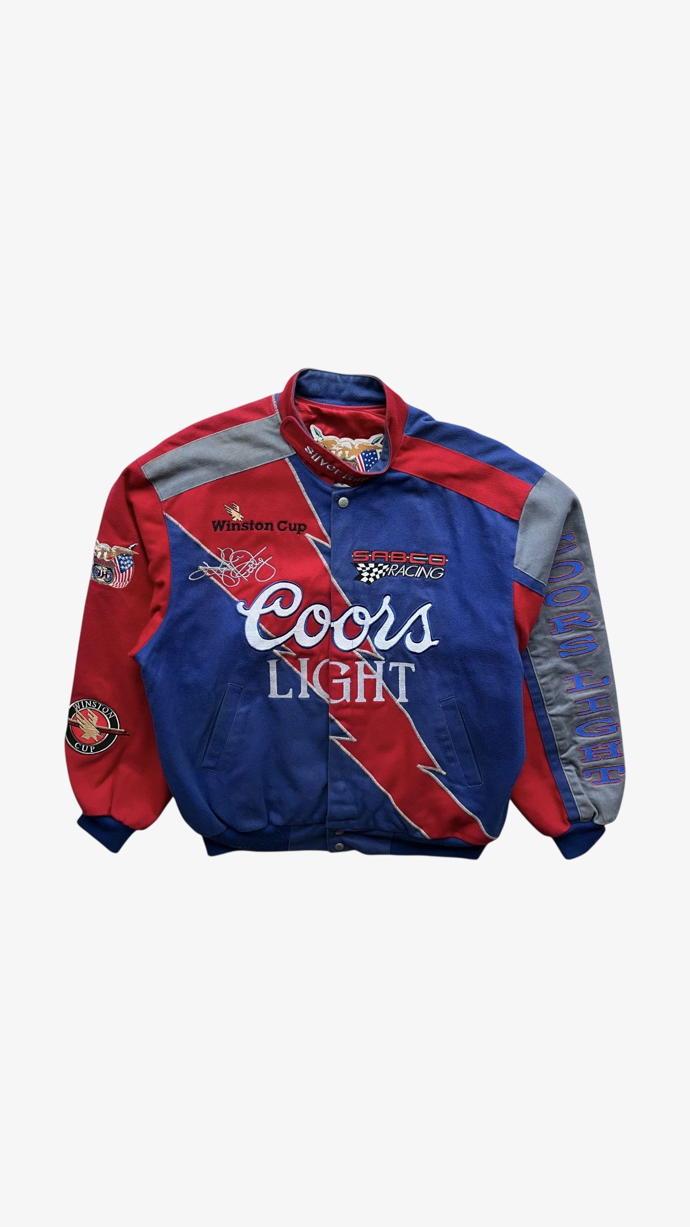 Vintage 90s Men's Jeff Hamilton Coors Light NASCAR Jacket