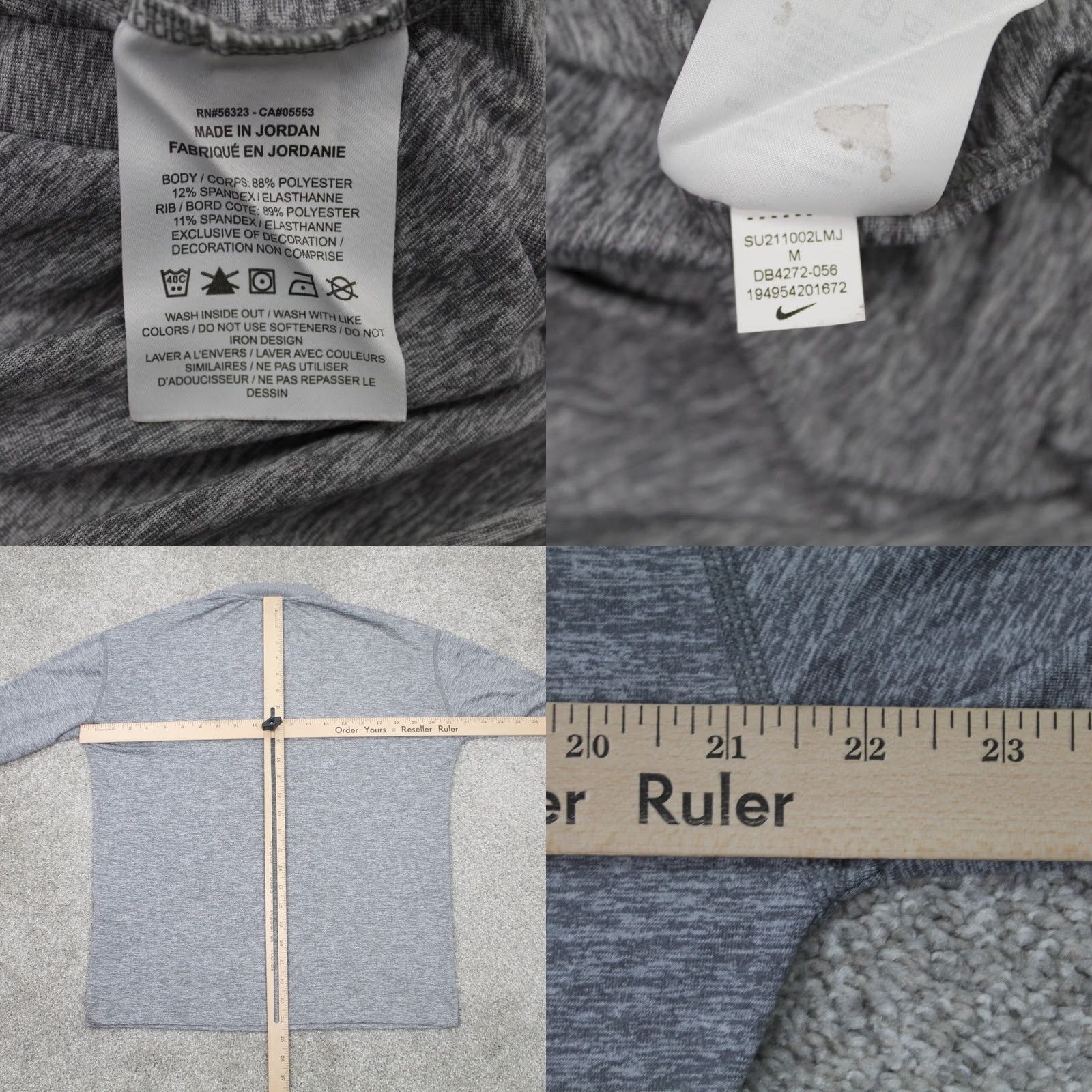 Nike Nike Essential Running Shirt Womens Medium Gray Polyester Spandex Long Sleeve Pullover L/S Dri-Fit Size M / US 6-8 / IT 42-44 - 8 Thumbnail
