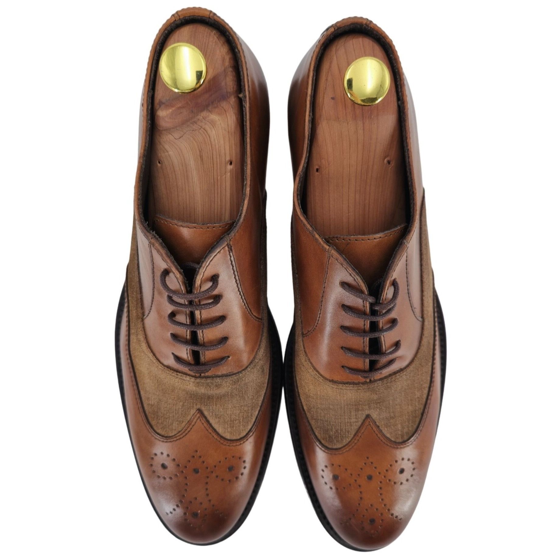 Bruno Magli New Bruno Magli Italy Brown Leather Suede Wingtip Oxfords 10 Size US 10 / EU 43 - 2 Thumbnail