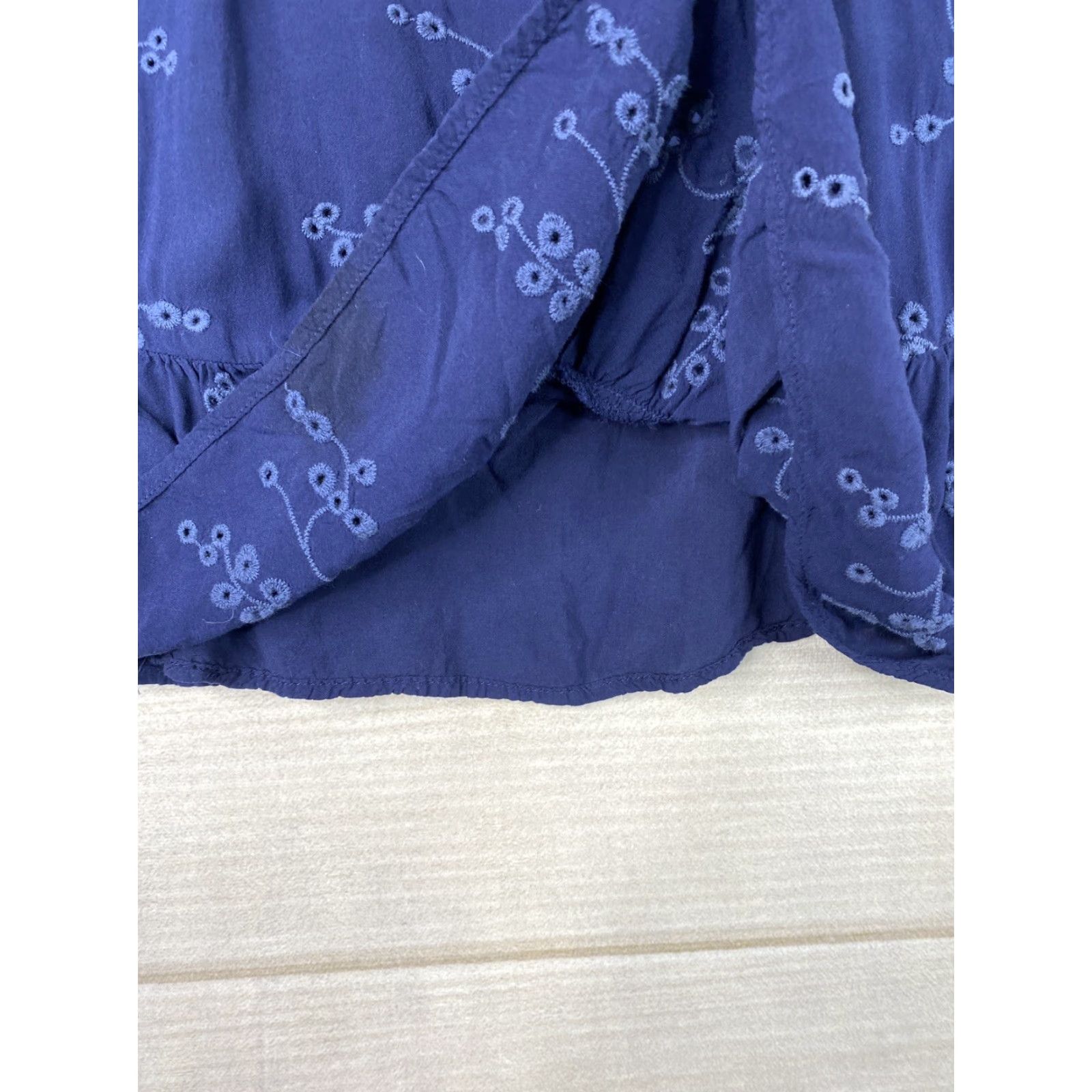 Vintage Maurices Blouse Womens M Blue Sleeveless Lined Floral Printed Flowy Lightweight Knit Spaghetti Strap Size M / US 6-8 / IT 42-44 - 4 Thumbnail