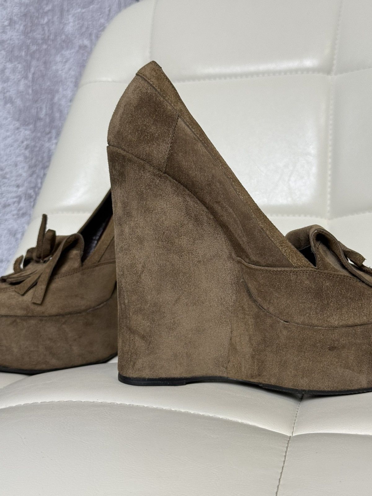 Balenciaga Balenciaga Suede Platform Wedge Heels Tassel Loafers Shoes Size US 7.5 / IT 37.5 - 9 Thumbnail