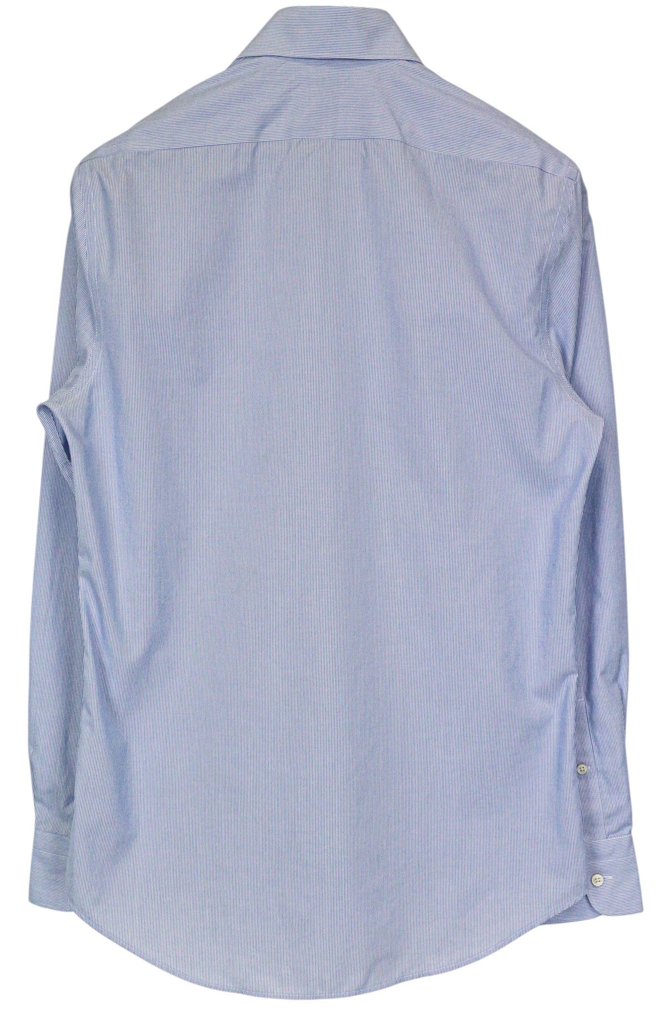 Suitsupply 37/14 1/2 Extra Slim Blue Cotton Striped Shirt 79356 Size 38R - 10 Thumbnail
