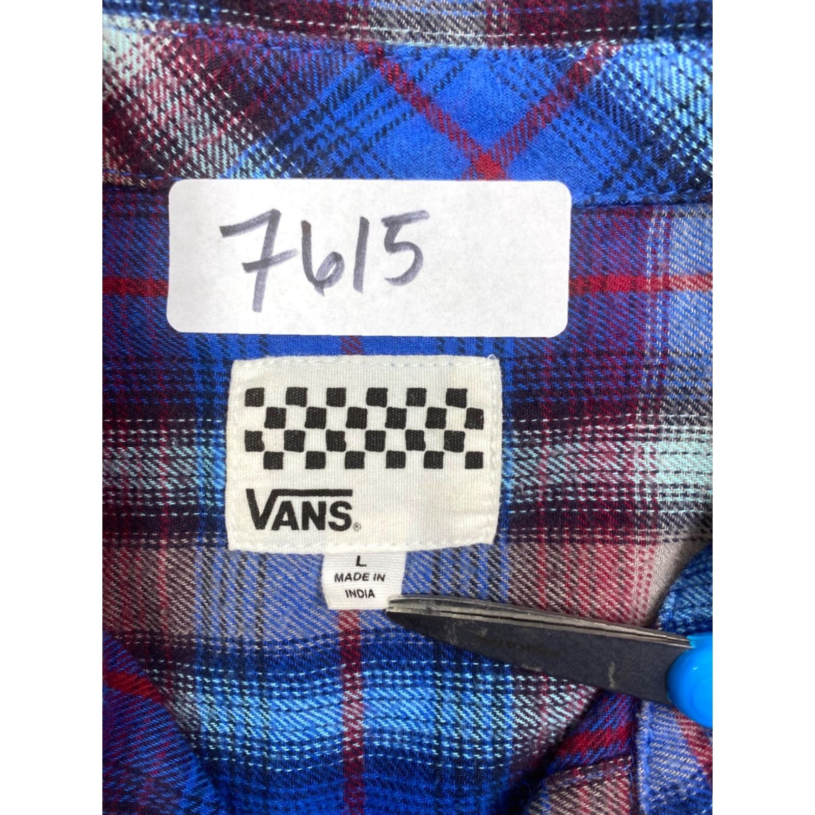 Vans Vans Plaid Flannel Womens L Blue Casual Skate Surf Long Sleeve Button-Up Collar Shirt (Regular) Size L / US 10 / IT 46 - 2 Thumbnail