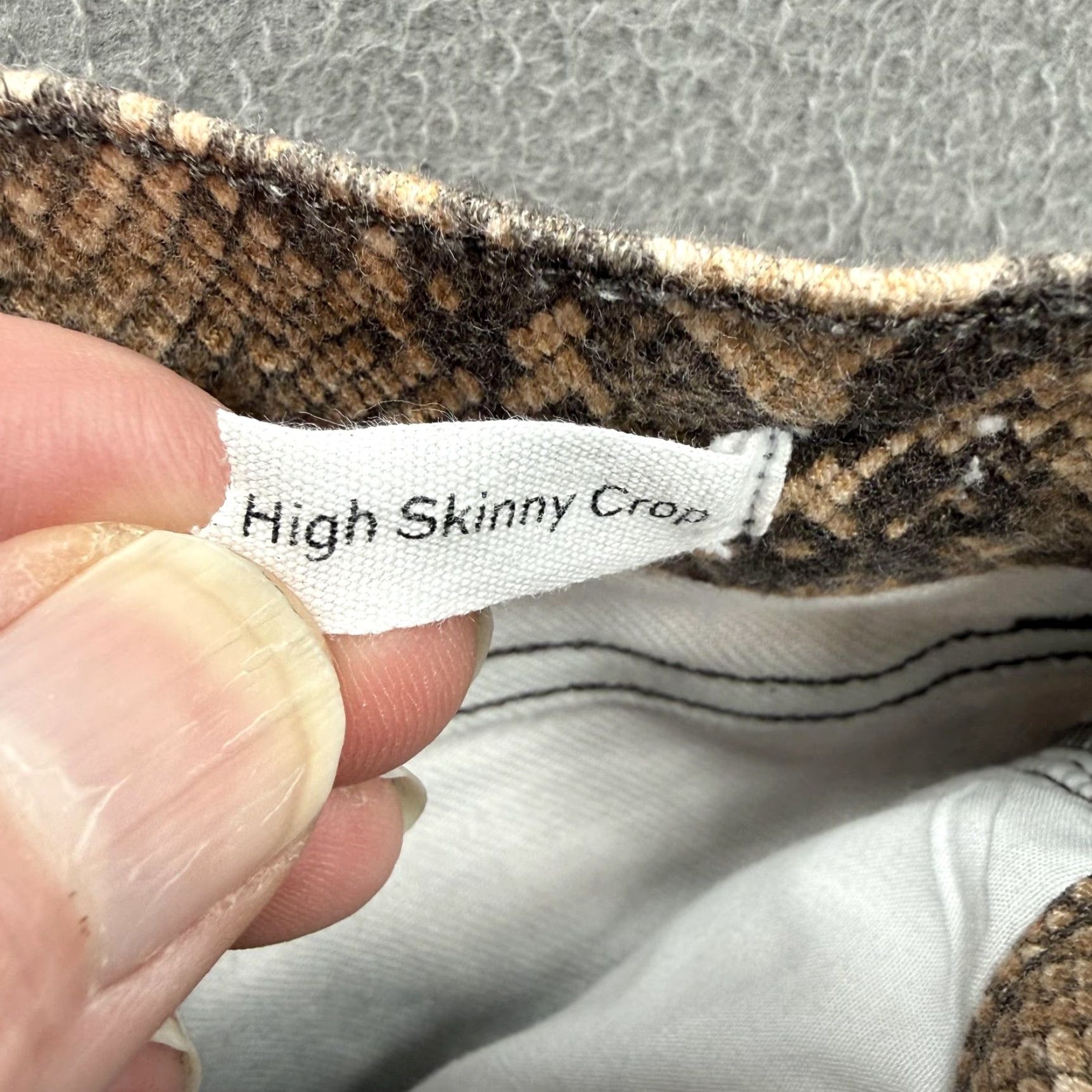 Frame VINTAGE FRAME High Skinny Crop Jeans Womens 30 Brown Coated Python Snake Print Denim Size 30" / US 8 / IT 44 - 4 Thumbnail