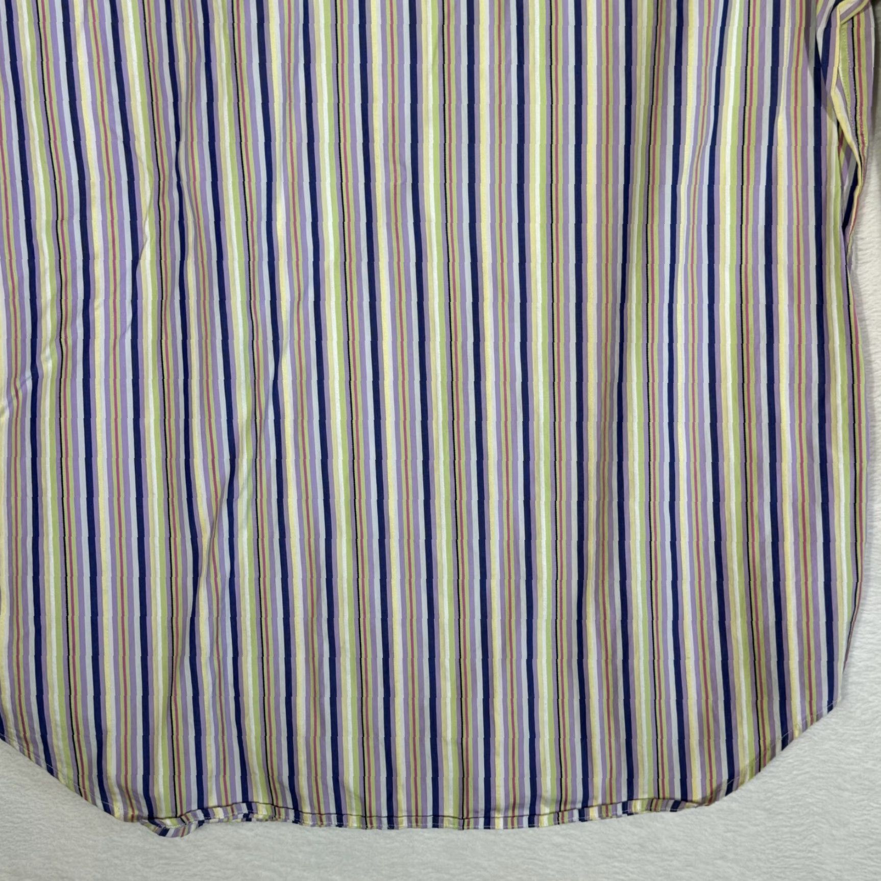 Tailorbyrd TAILORBYRD Men’s L Multicolor Striped Cotton Shirt Button-Up Pockets M591 Size US L / EU 52-54 / 3 - 7 Thumbnail