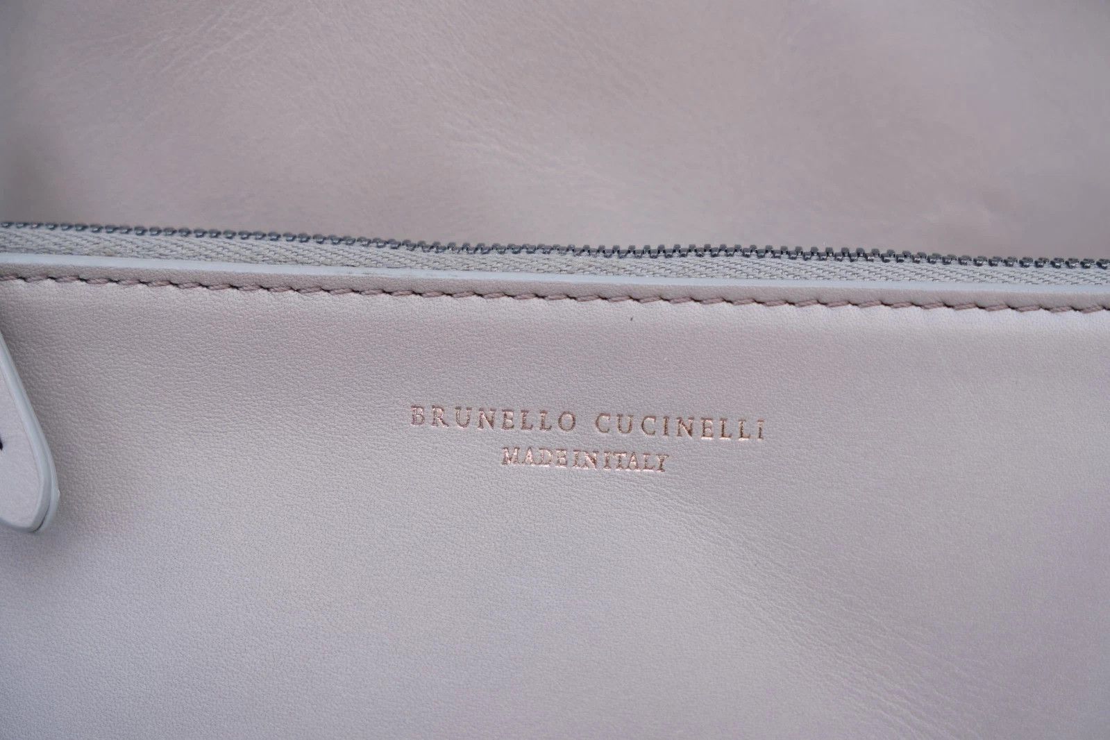Brunello Cucinelli New Brunello Cucinelli Beige Leather Hobo Shoulder Bag Size ONE SIZE - 5 Thumbnail