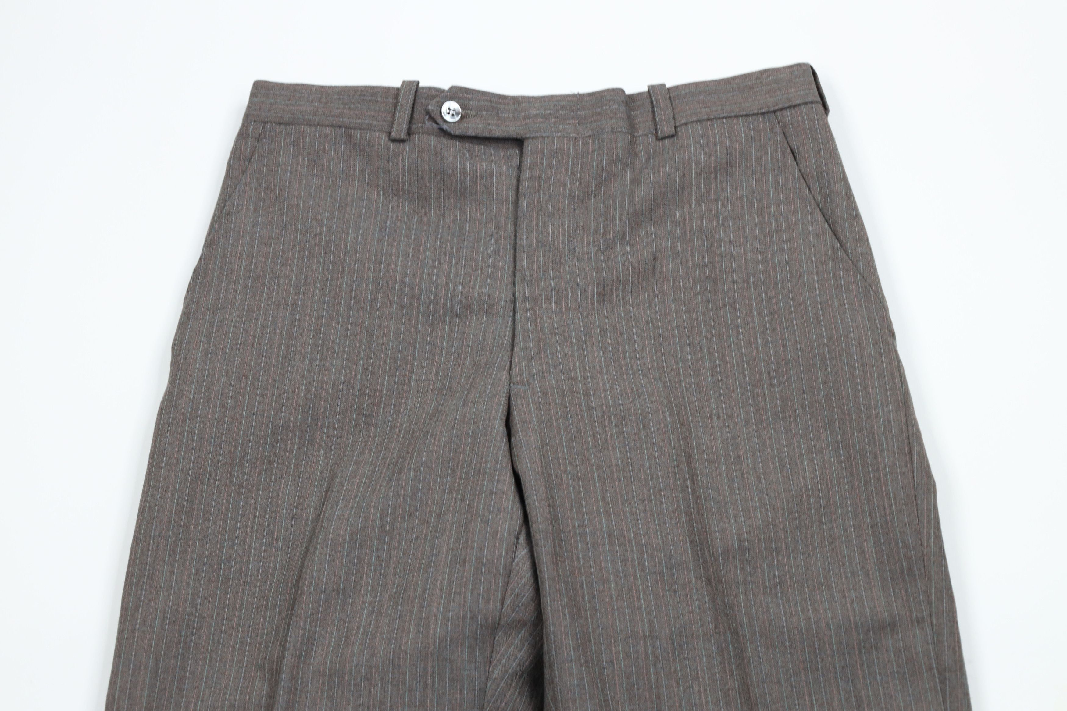 Vintage Vintage 70s Streetwear Pinstriped Wide Leg Flared Pants Size 28" / US 6 / IT 42 - 2 Thumbnail