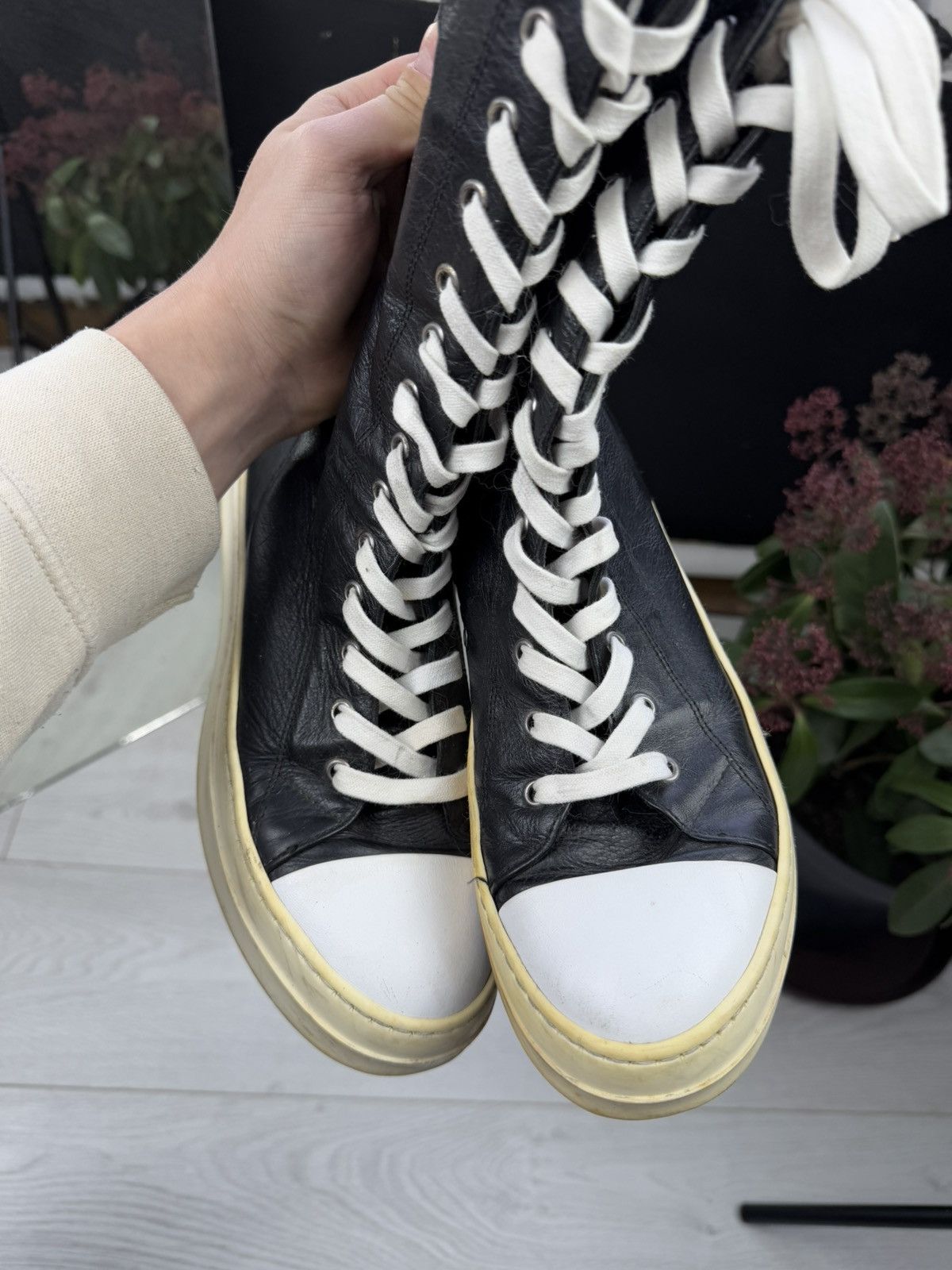Japanese Brand × Vintage Zip / Rick Owens Style Y2K High Sneakers Size US 7 / EU 40 - 2 Thumbnail