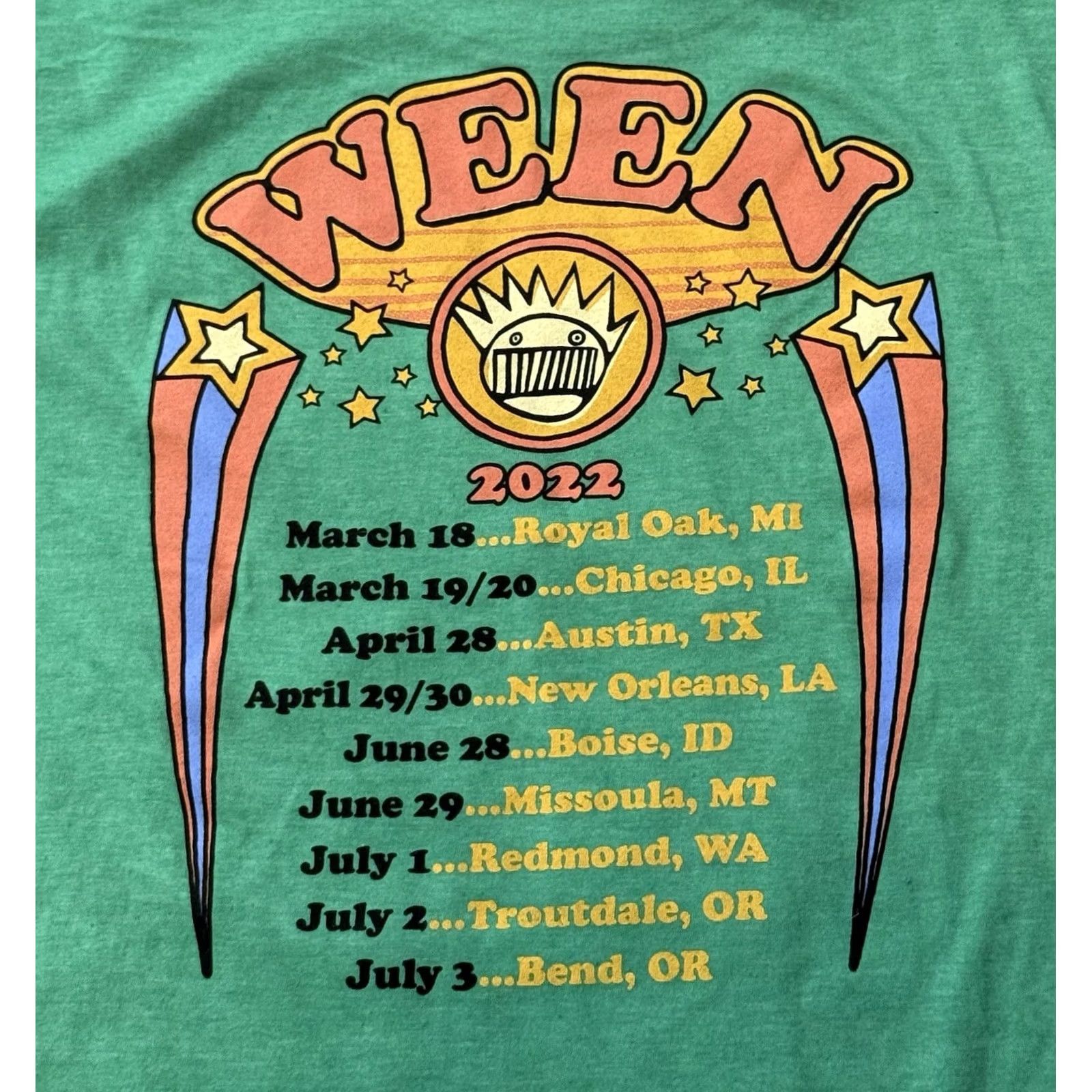 Gildan VINTAGE Ween I Gots A Weasel By Steven Rhodes 2022 Tour Shirt XL Dean Gene Boognish Shirt Men's Green 2020s Graphic Print Limited Edition Gildan Size US XL / EU 56 / 4 - 4 Thumbnail