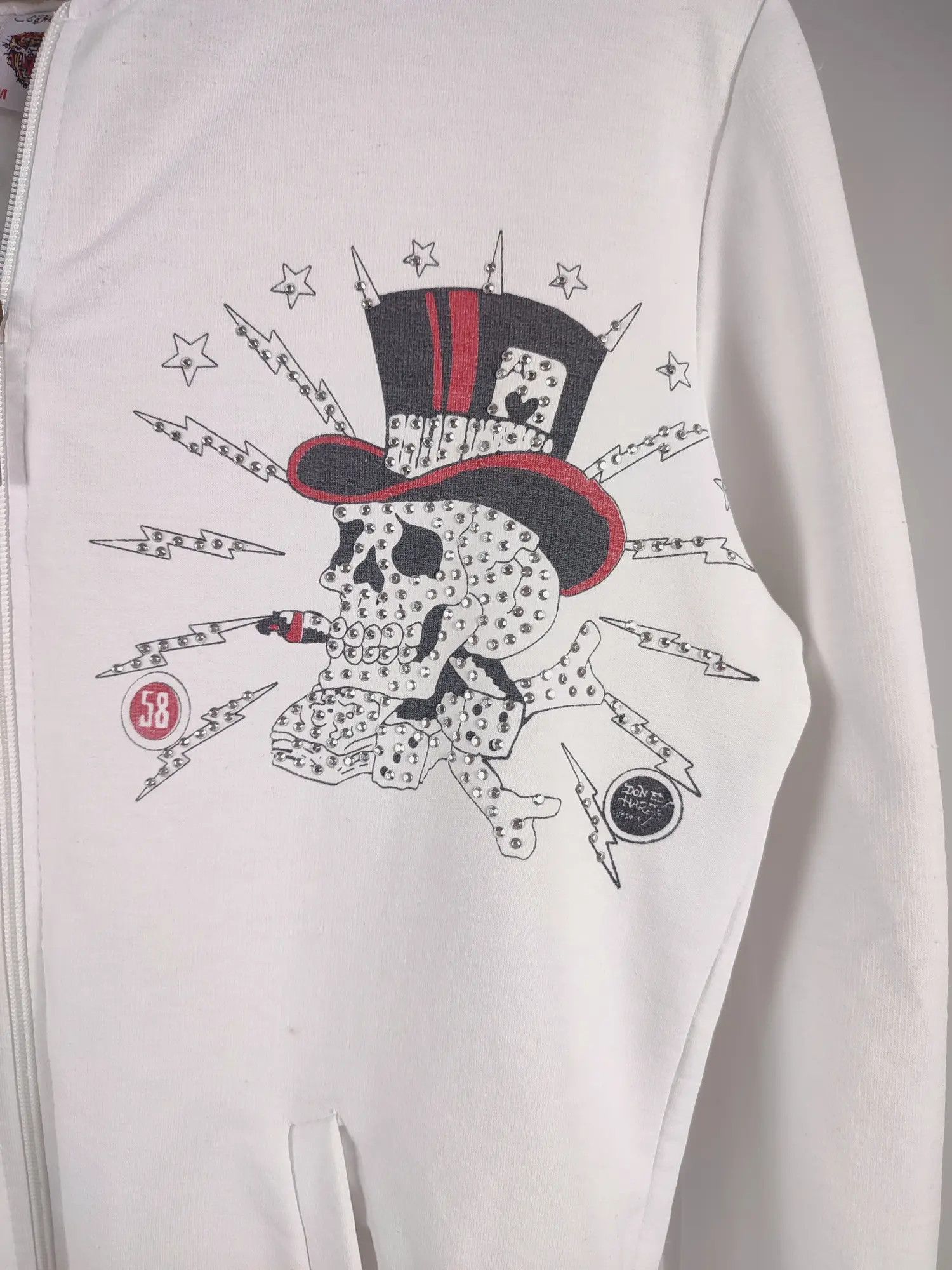 Christian Audigier Ed hardy Skull white hoodie Size M / US 6-8 / IT 42-44 - 4 Thumbnail