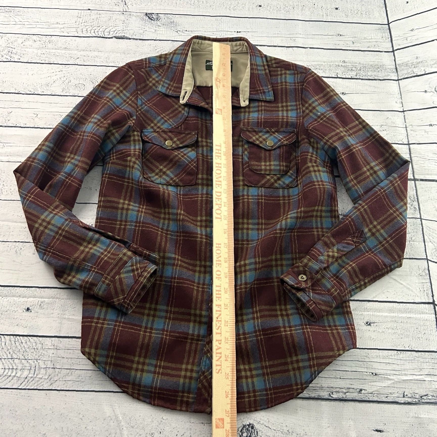 Eddie Bauer VINTAGE Eddie Bauer Pendleton Wool Plaid Button Front Shirt Women's Small Maroon Size S / US 4 / IT 40 - 3 Thumbnail