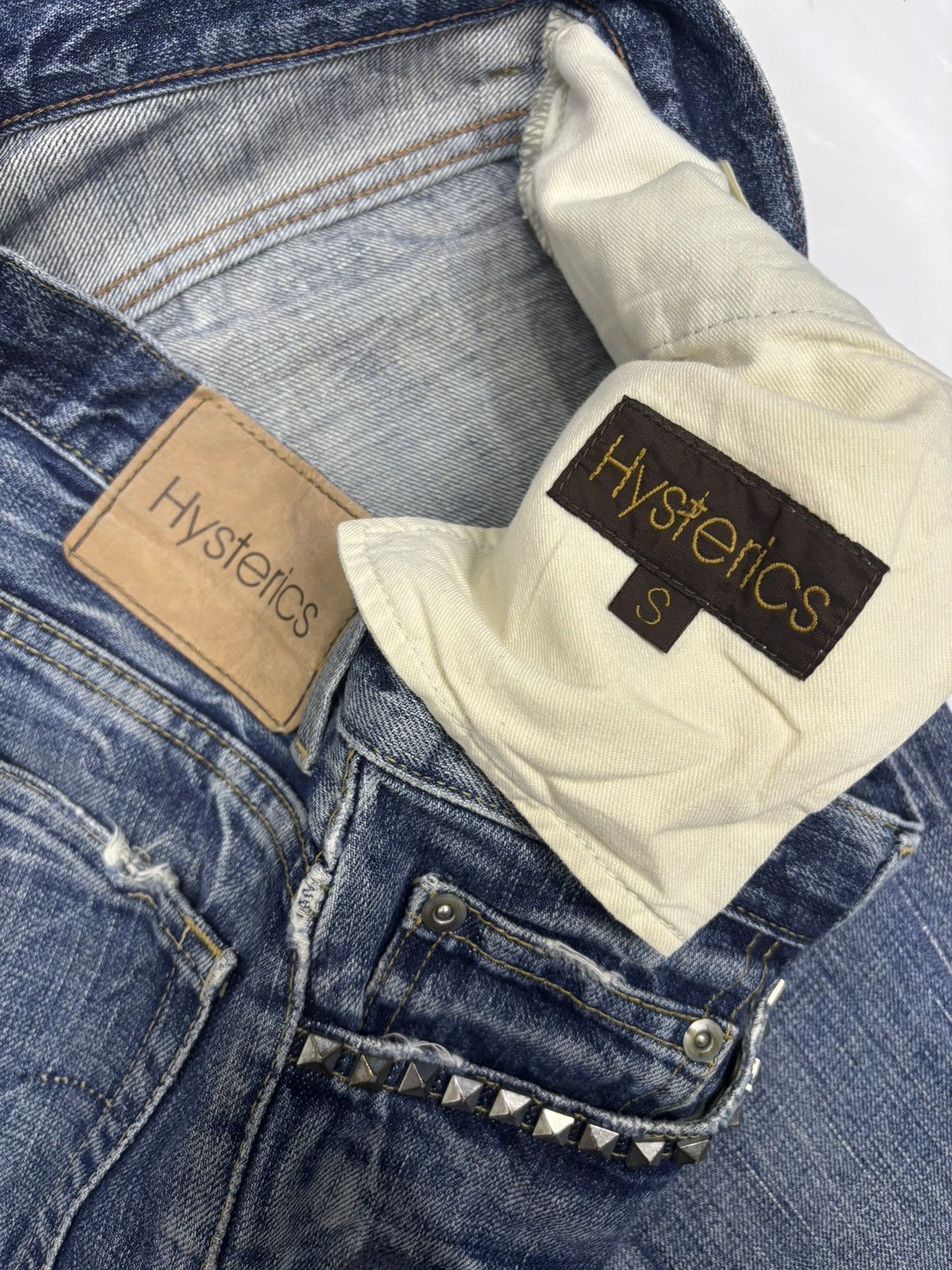 Hysteric Glamour × Undercover 💥HYSTERIC GLAMOUR GRAIL ARCHIVE PUNK STUDDED JEANS Size 31" - 12 Thumbnail