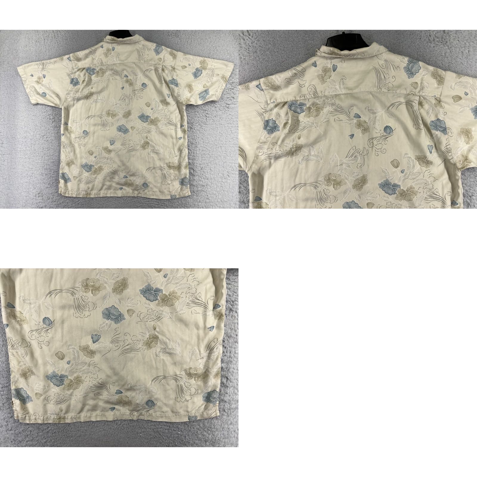 Tommy Bahama Tommy Bahama Shirt Men XL Ivory Floral 100% Silk Hawaiian Button-Up Short Sleeve Casual Beach Vacation Resort Mens Size US XL / EU 56 / 4 - 9 Thumbnail