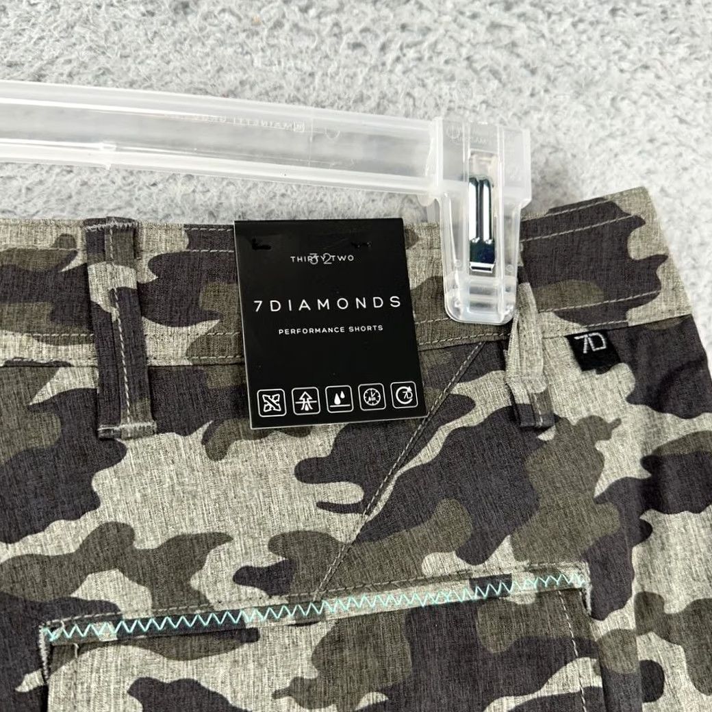 Vintage 7 Diamonds Cloudbreak Performance Shorts Mens 32 Grey Camo 4 Way Stretch NEW Size US 32 / EU 48 - 6 Thumbnail