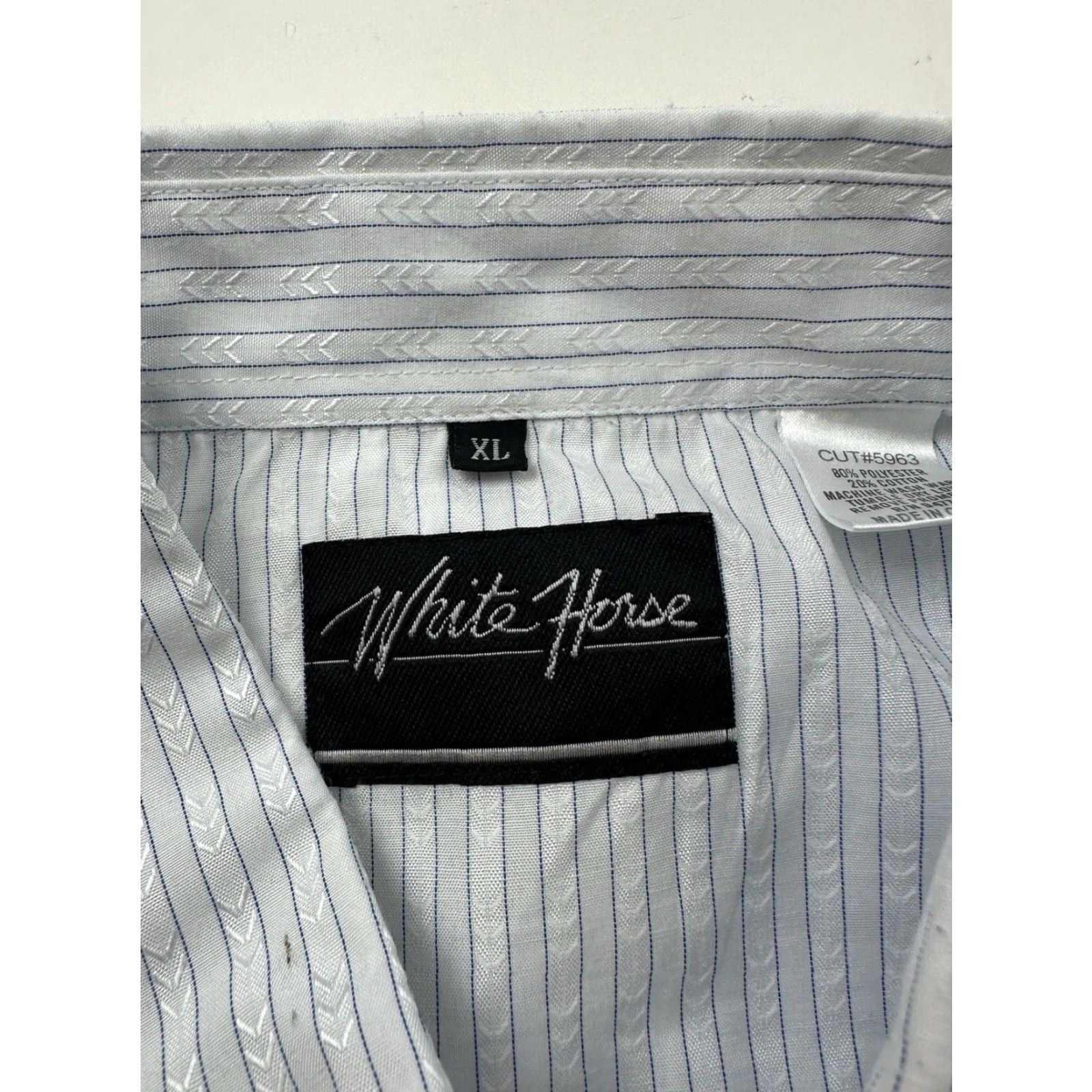 Vintage VINTAGE White Horse Western Shirt Men XL White Striped Long Sleeve Pearl Snap Rockabilly Size US XL / EU 56 / 4 - 5 Thumbnail