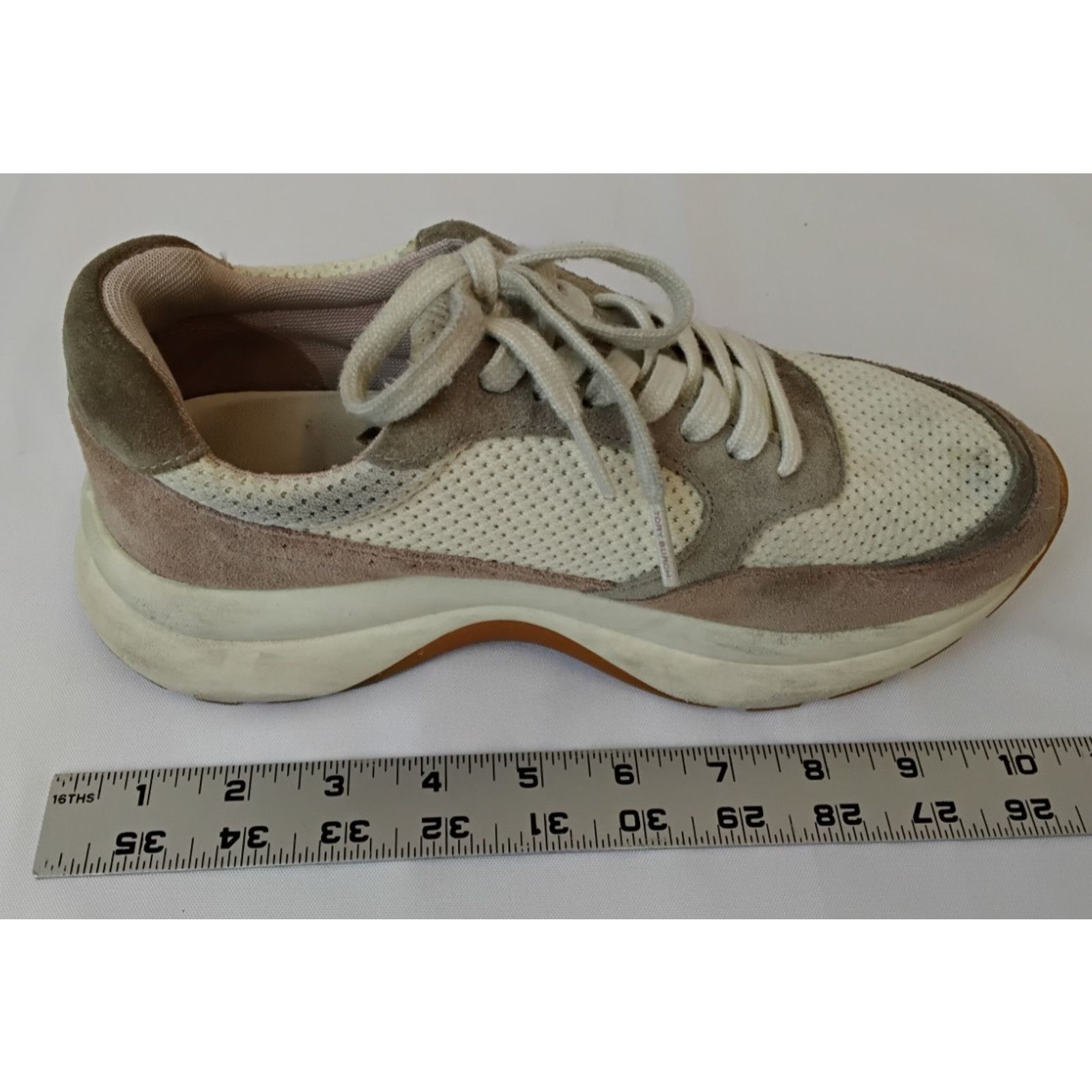 Tory Burch Tory Burch Kick Trainer Sneaker Women's 7M Rose/Cream Suede Size US 7 / IT 37 - 14 Thumbnail