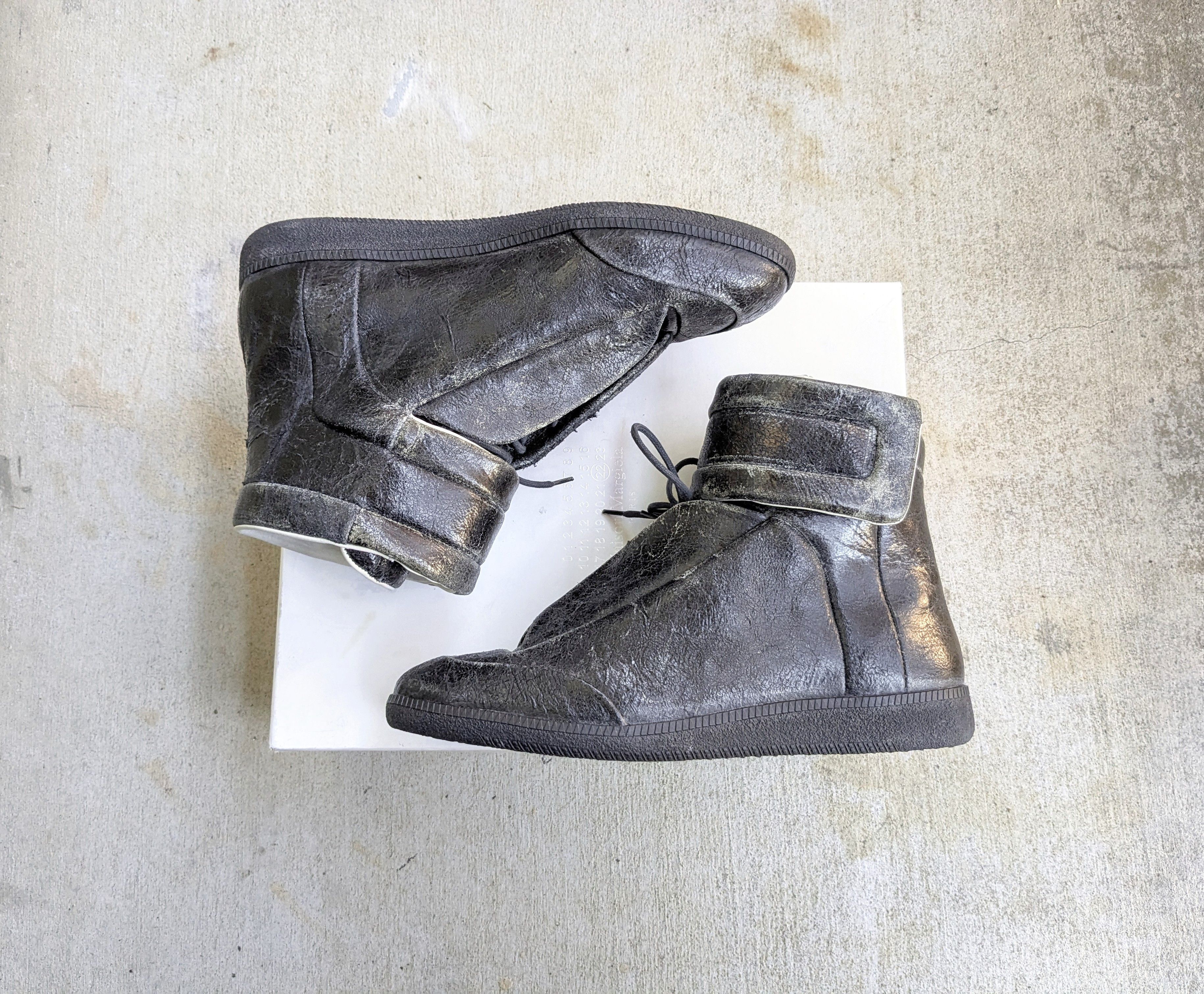 Maison Margiela Future Black 12 45 Leather High Top Shoes, Men's