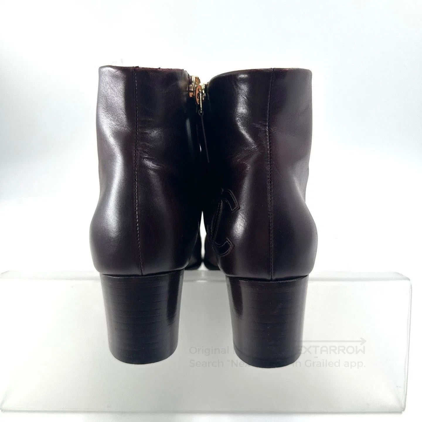 Chanel Chanel Red-Brown Block Heel Leather Boots. Size US 8 / IT 38 - 3 Thumbnail