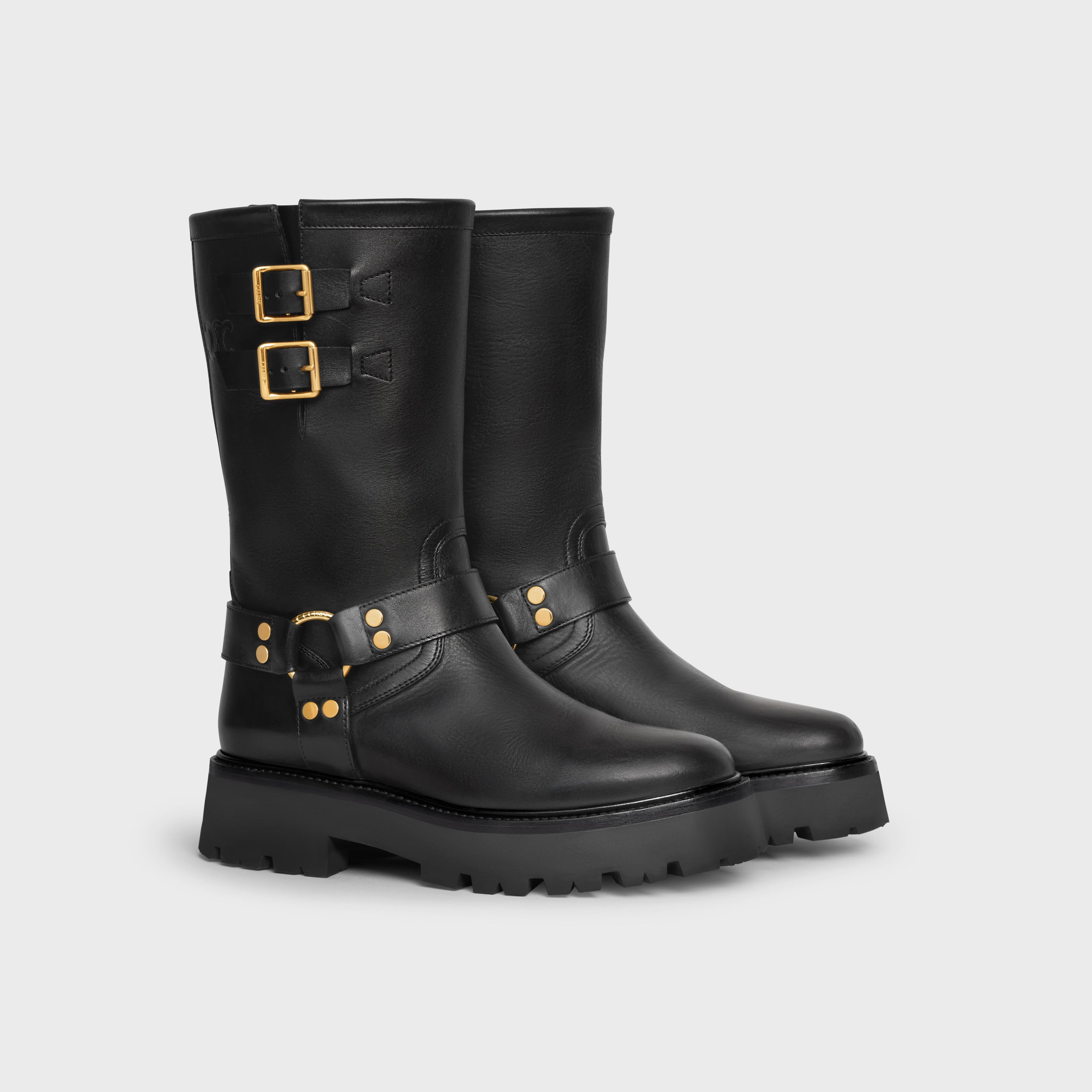 Celine o1bcso1str0925 354573882C Bulky Mid Biker Boots in Black Size US 8 / IT 38 - 2 Thumbnail