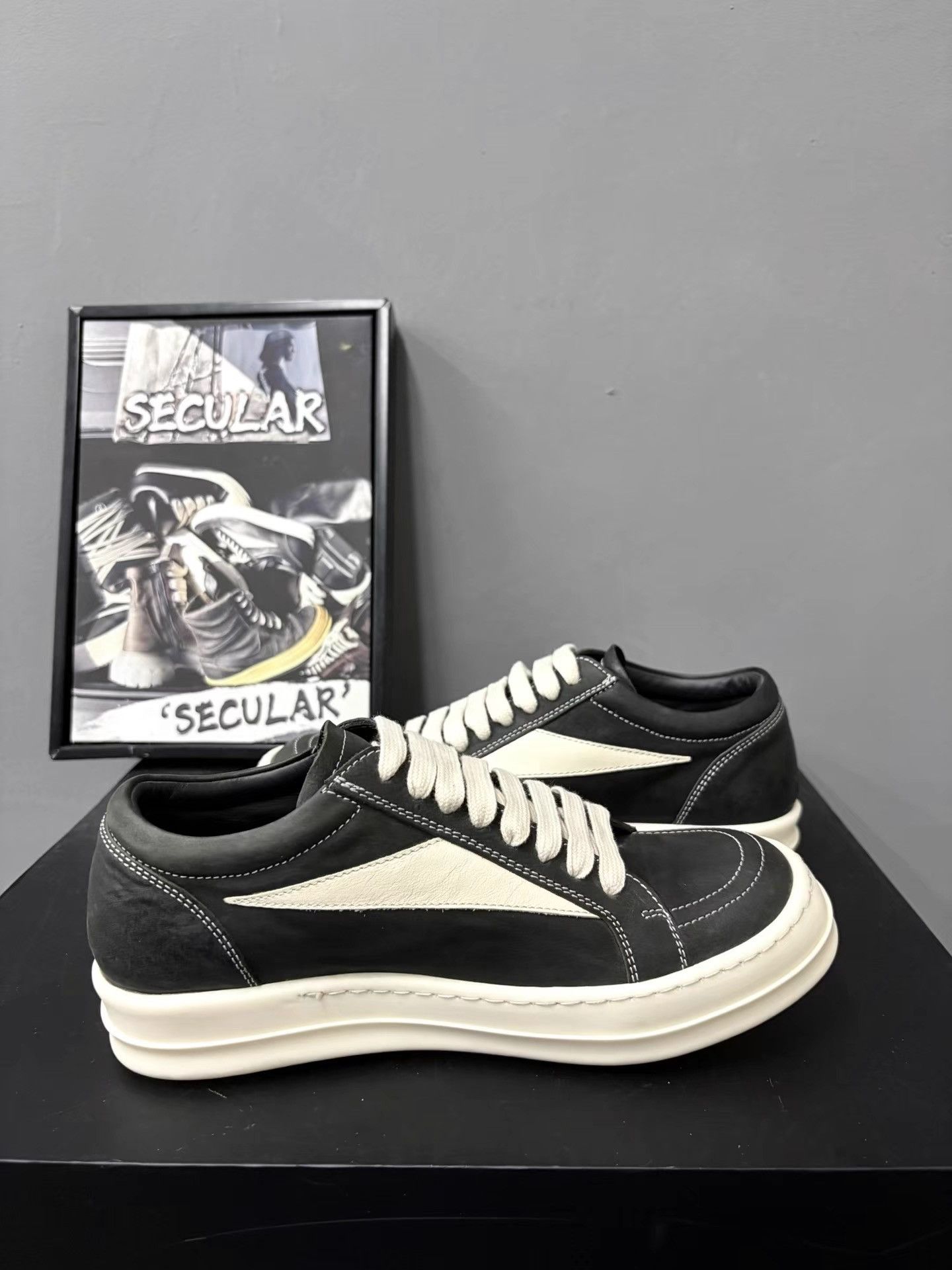Rick Owens Rick Owens 24SS Leather Low-Top Infringement K34 Size US 7 / IT 37 - 6 Thumbnail