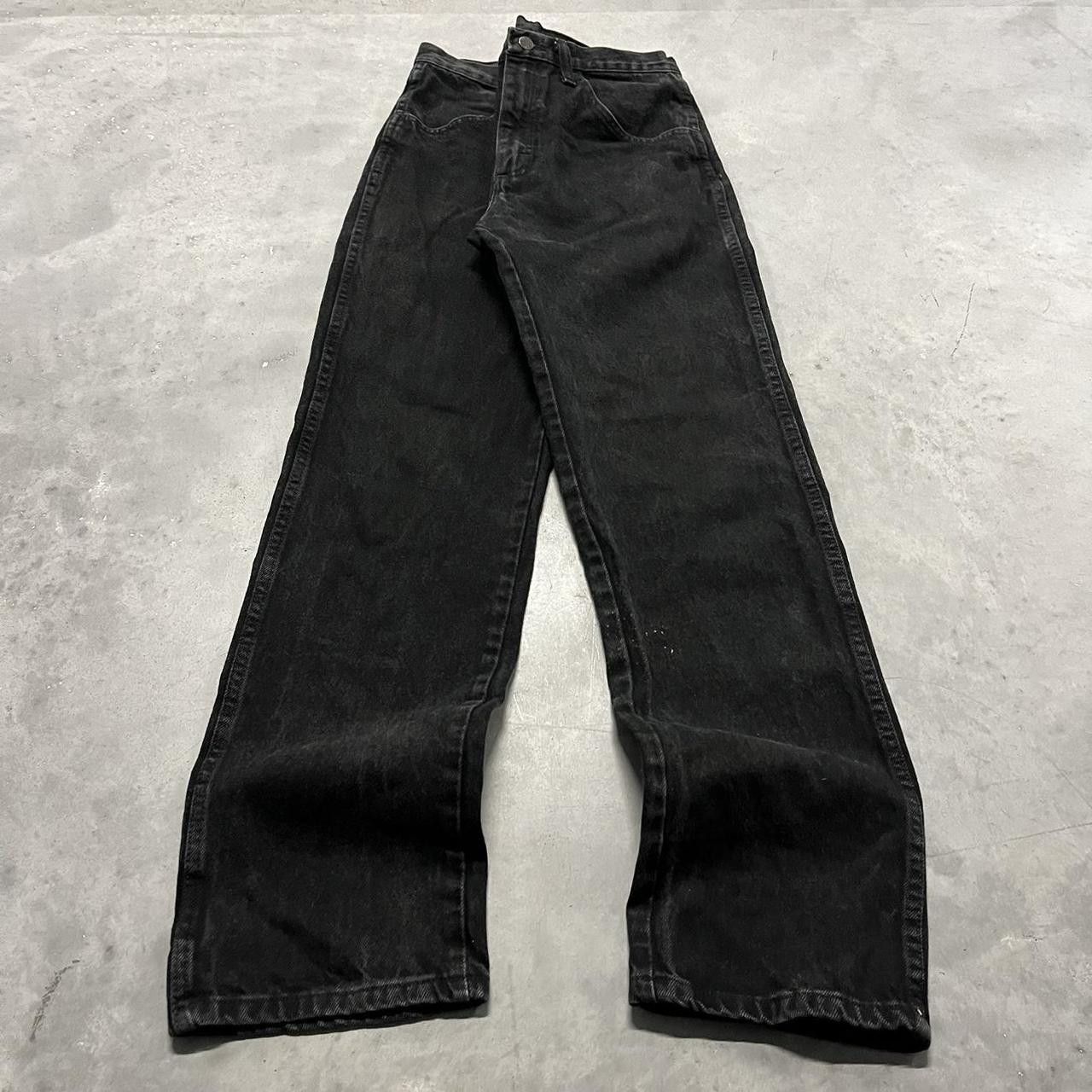 Japanese Brand Crazy Vintage Y2K/2000s Grunge Solid Black Denim Jeans! Size US 30 / EU 46 - 3 Thumbnail