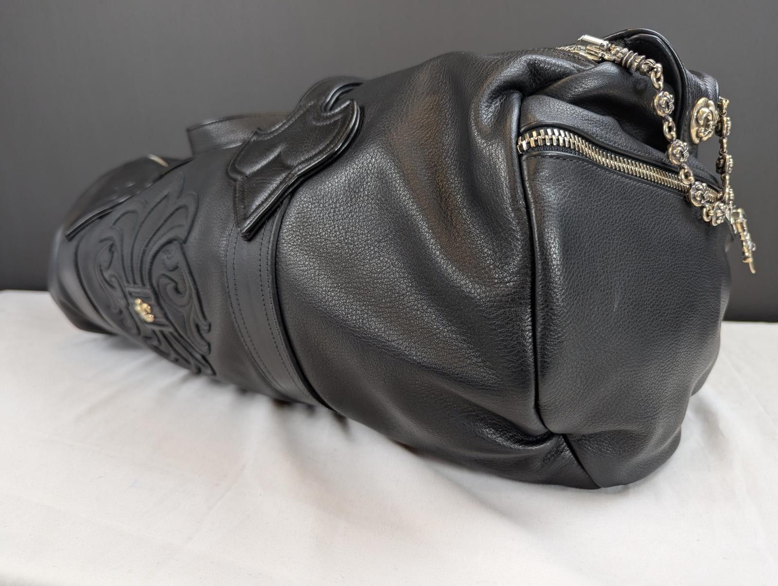 Chrome Hearts Chrome Hearts Fleur Patch Leather Duffle in Black Size ONE SIZE - 2 Thumbnail