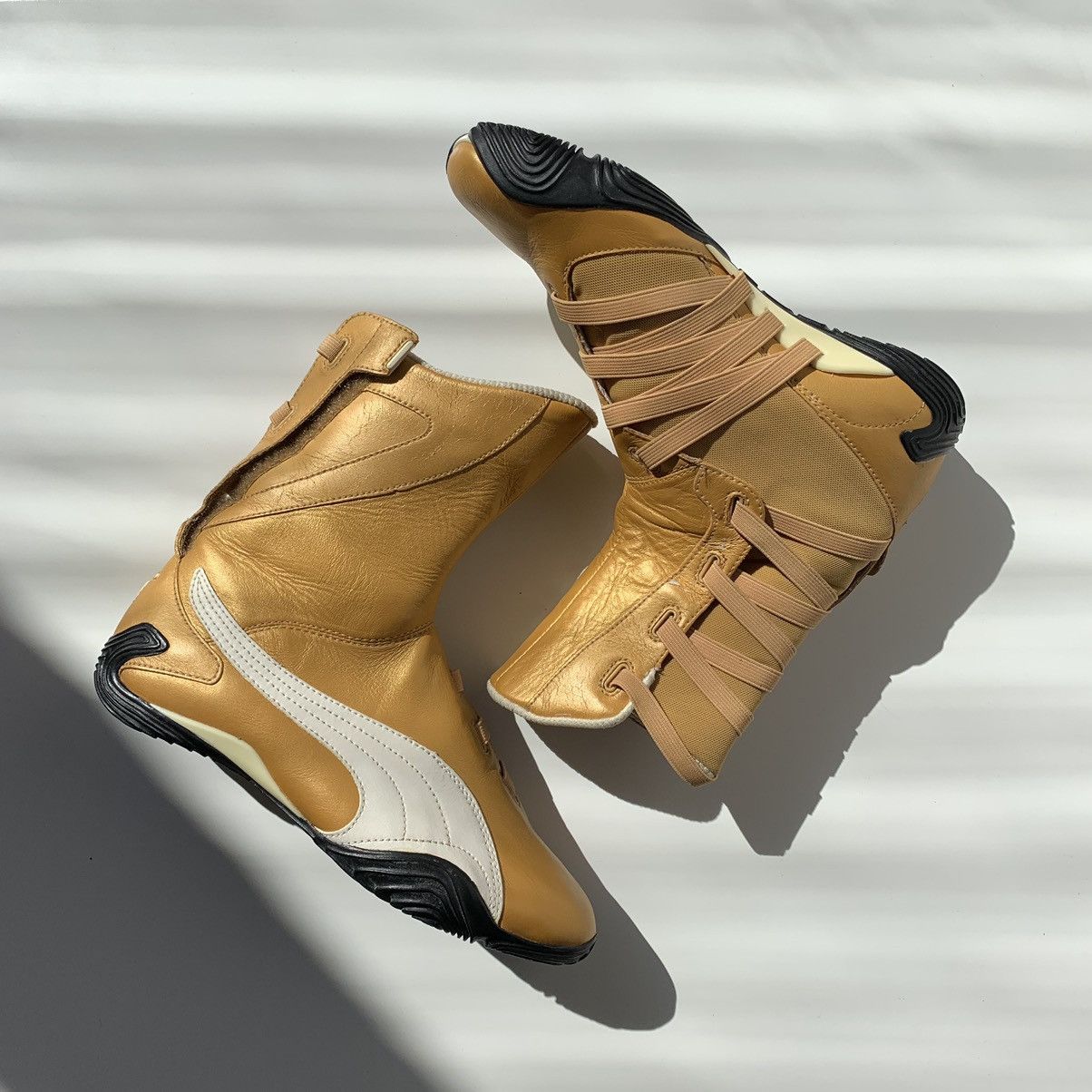 image of 2000’S Puma Hi Mosto Boxing Boots in Gold, Women's (Size 7)