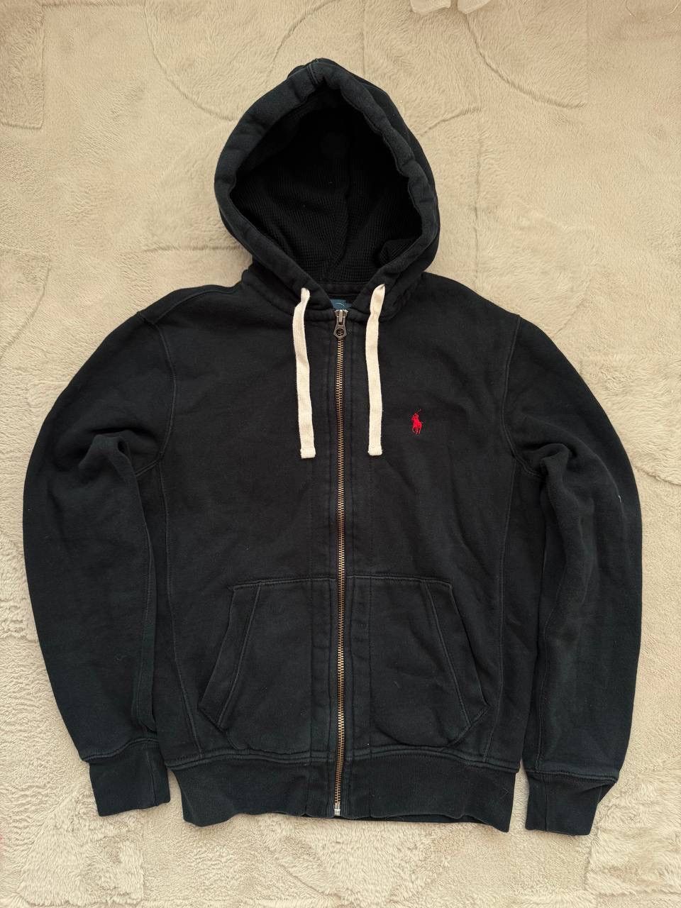 Vintage Y2K Polo Ralph Lauren Zip Up Hoodie Red Pony Logo