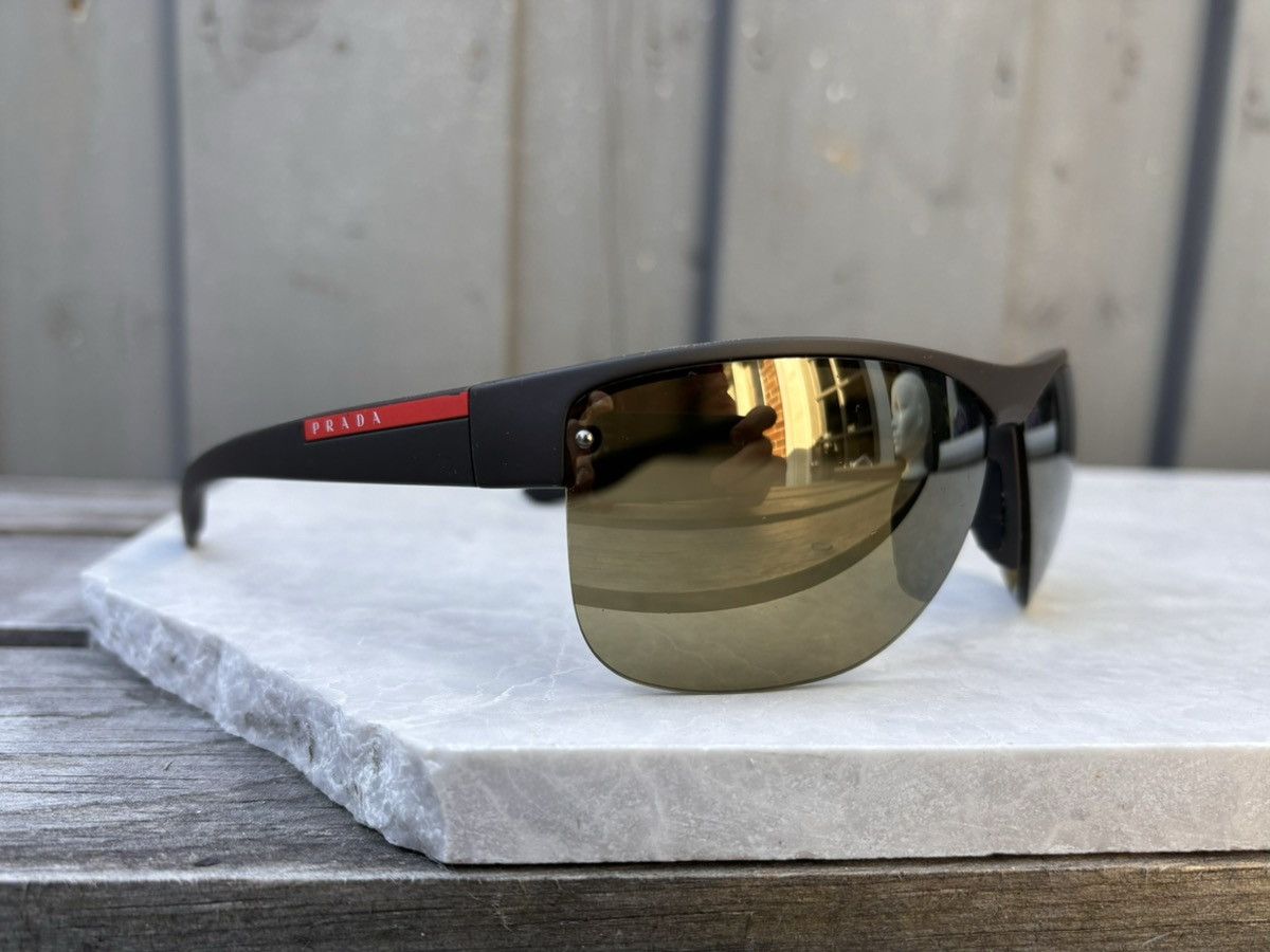 Prada × Vintage 2000s Prada Sunglasses Linea Rossa Sport Half Rin SPS 17U Y2 Size ONE SIZE - 17 Thumbnail