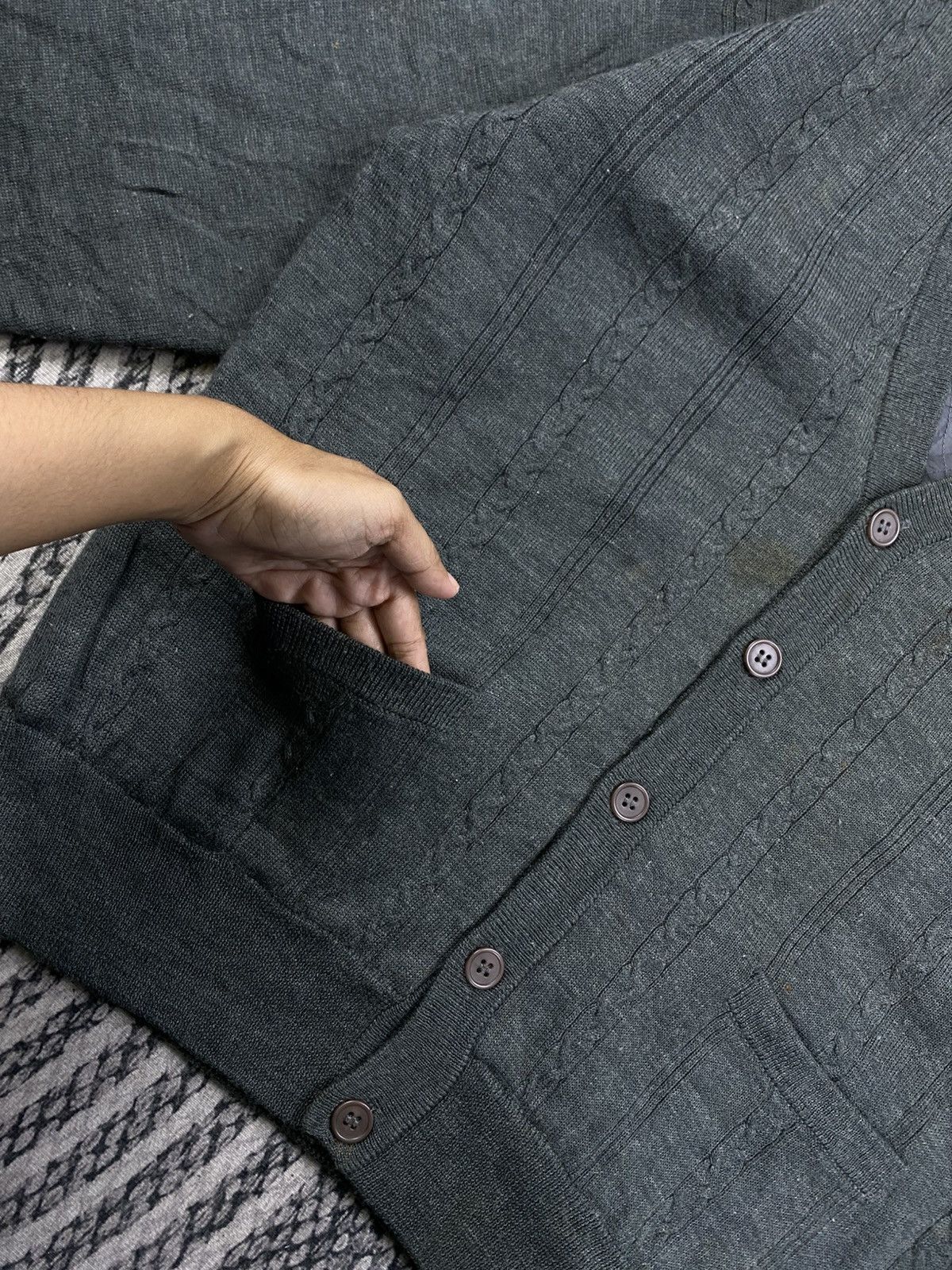 Gianni Valentino Vintage Gianni Valentino Grey Cardi Sweater Size US L / EU 52-54 / 3 - 6 Thumbnail