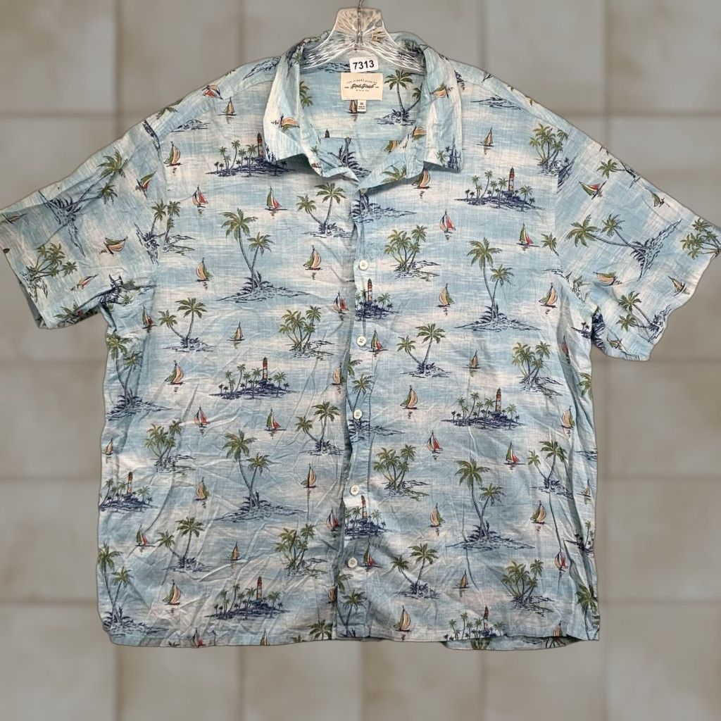 Vintage VINTAGE Red Head Men’s Hawaiian Shirt 3XL Casual Short Sleeve Button-Up Light Blue Floral All Seasons Size US XXL / EU 58 / 5 - 1 Thumbnail