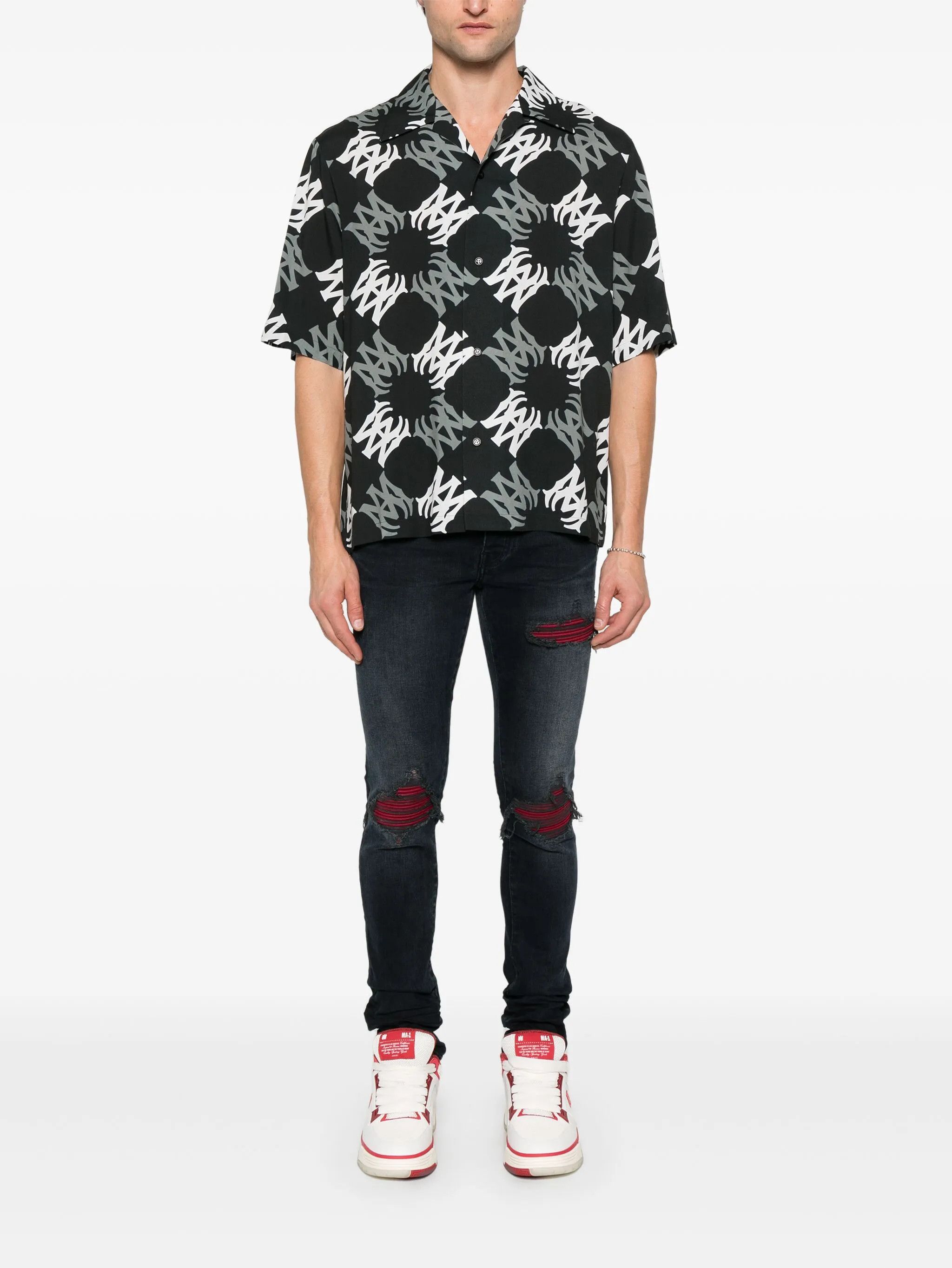Amiri oc11z0426 MX1 Ultrasuede Jeans in Black Size US 43 - 2 Thumbnail