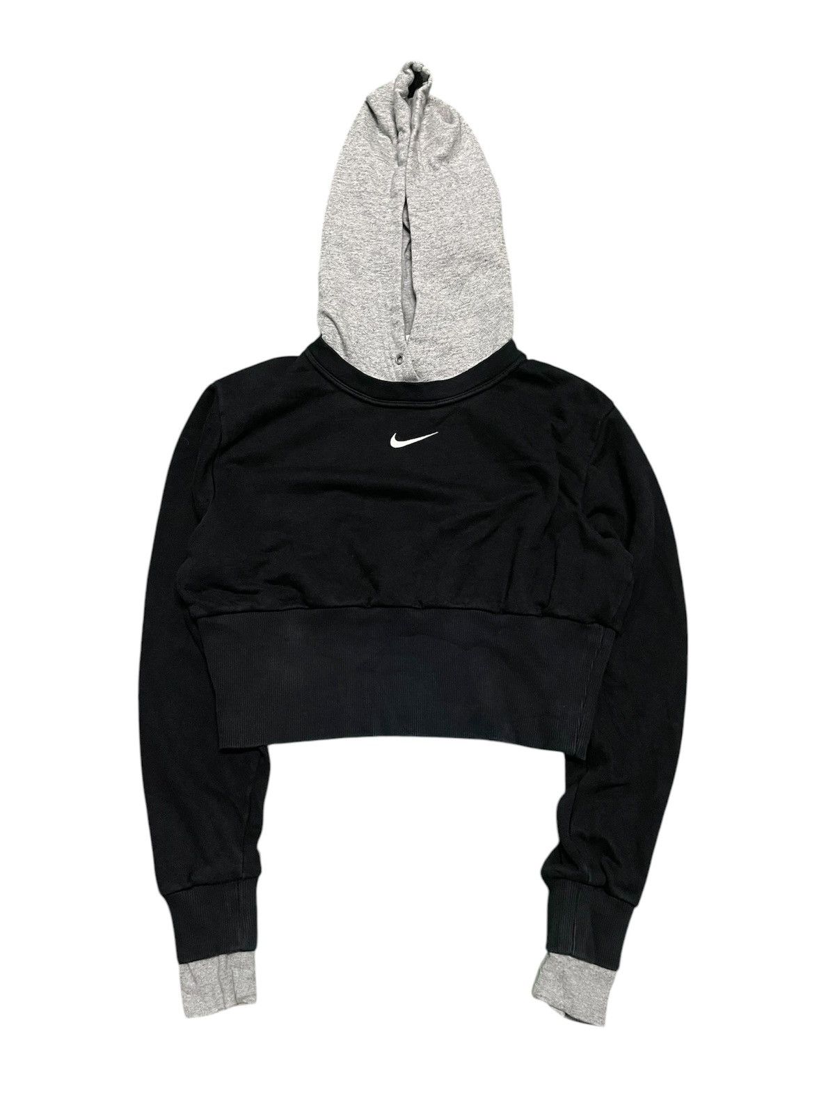NIKE Icon Clash Cropped Fleece Hoodie Black L