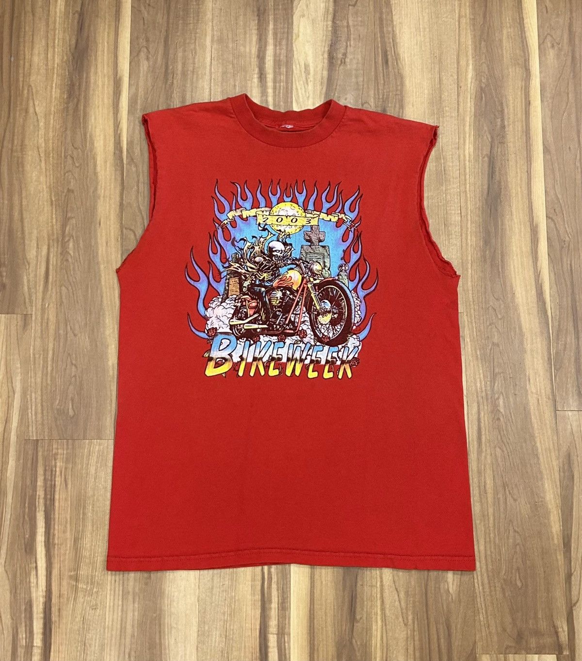 Harley Davidson 2003 Laconia NH Bike Week Cut Off Tank Top Size US L / EU 52-54 / 3 - 1 Thumbnail