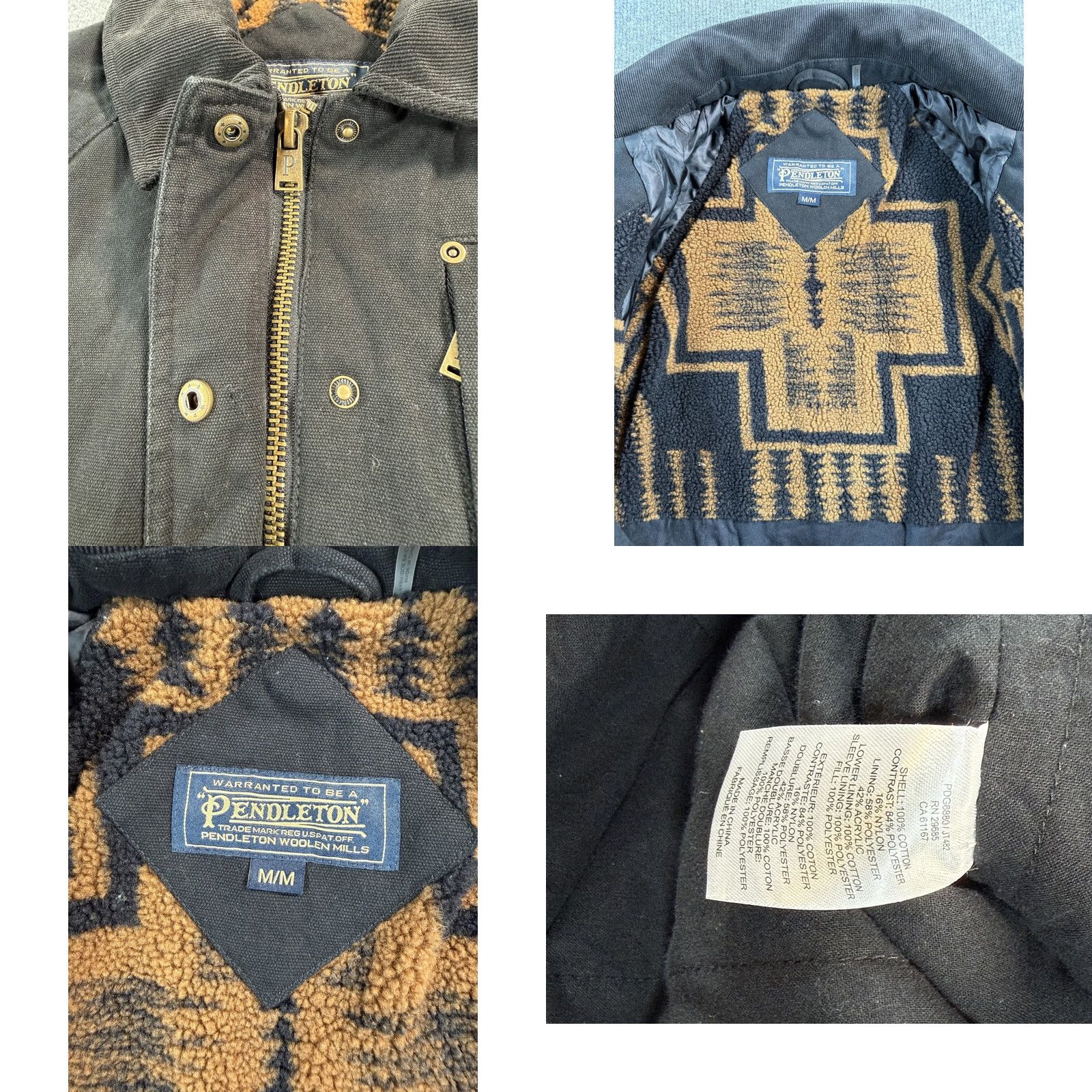 Pendleton Pendleton Woolen Mills Coat Mens Medium Black Sherpa Lined Parka Southwestern Fall Size US M / EU 48-50 / 2 - 8 Thumbnail