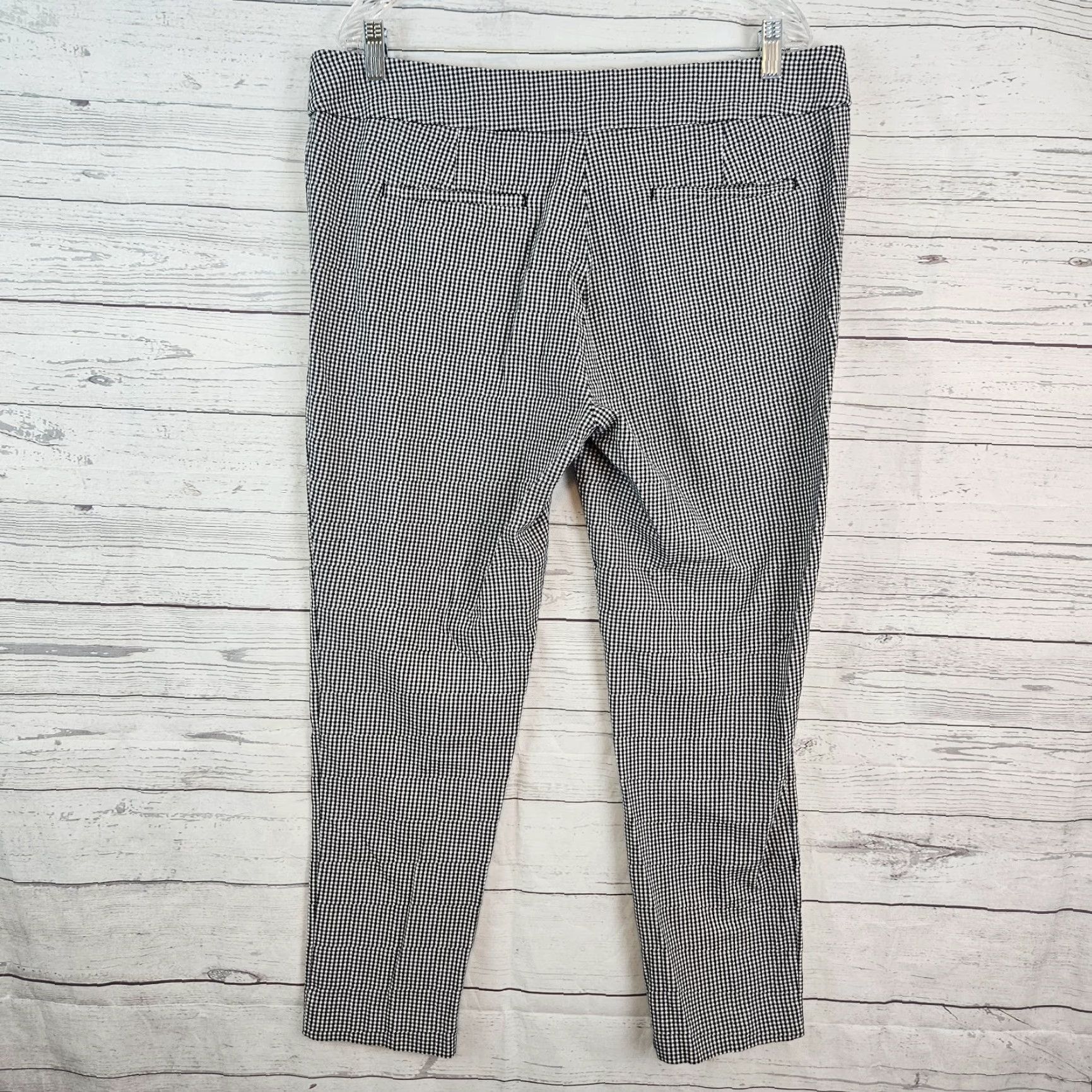 Loft Ann Taylor LOFT Womens Ankle Pants Sz 14 Black White Gingham High Rise Size 36" / US 14 / IT 50 - 3 Thumbnail