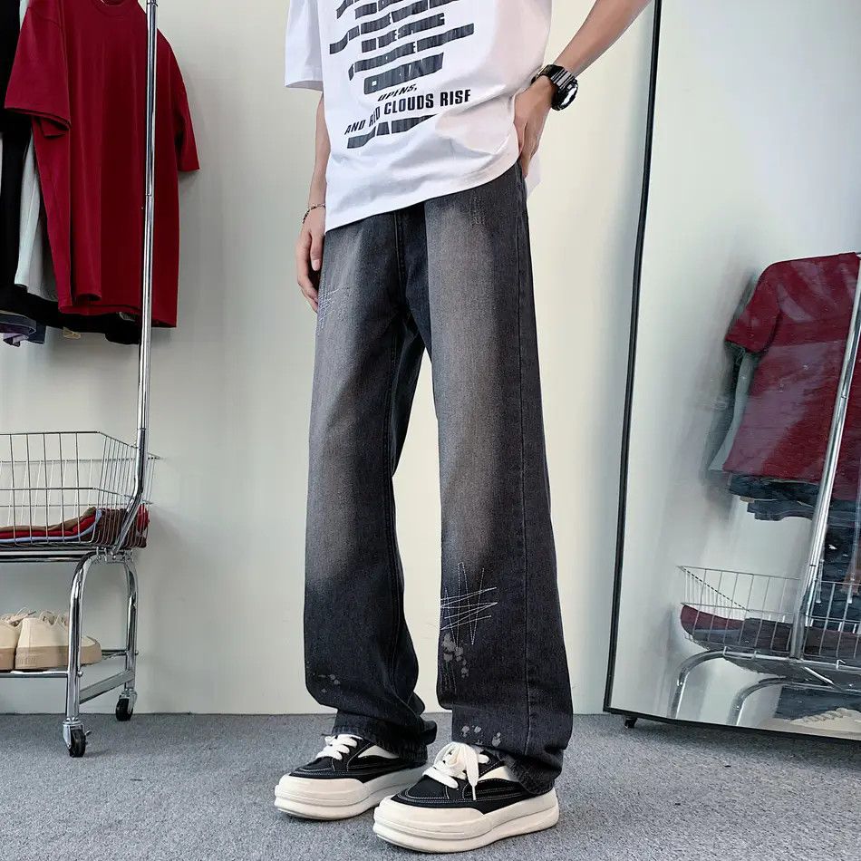 Japanese Brand × Jean Retro loose casual embroidered jeans Size US 32 / EU 48 - 1 Thumbnail