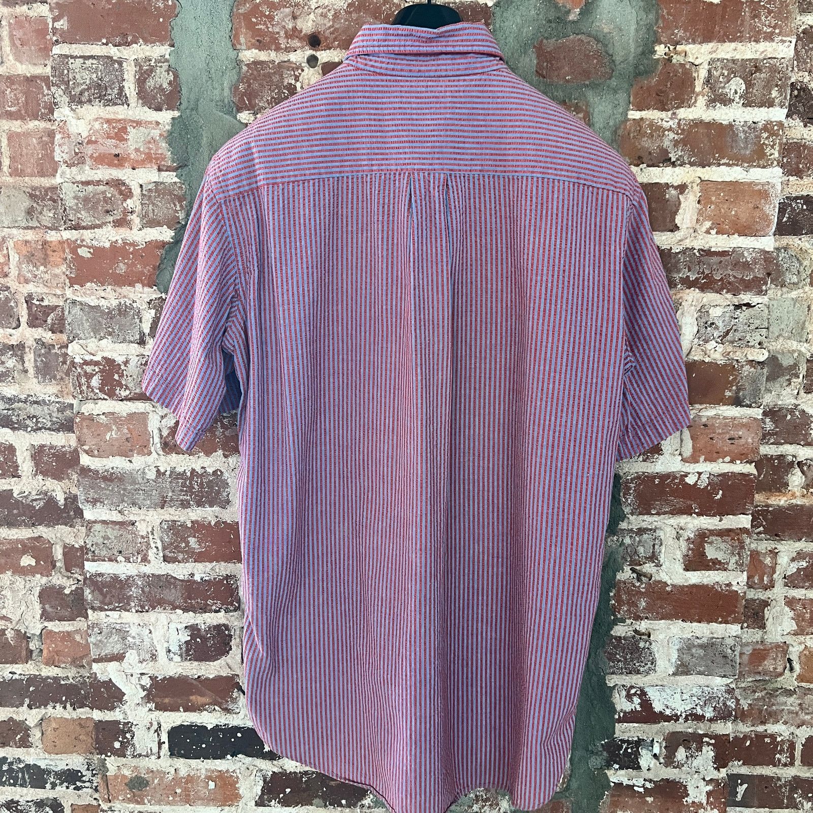 L.L. Bean L.L. BEAN Freeport Men's Seersucker Shirt Made USA XL 24x29 Size US XL / EU 56 / 4 - 4 Thumbnail
