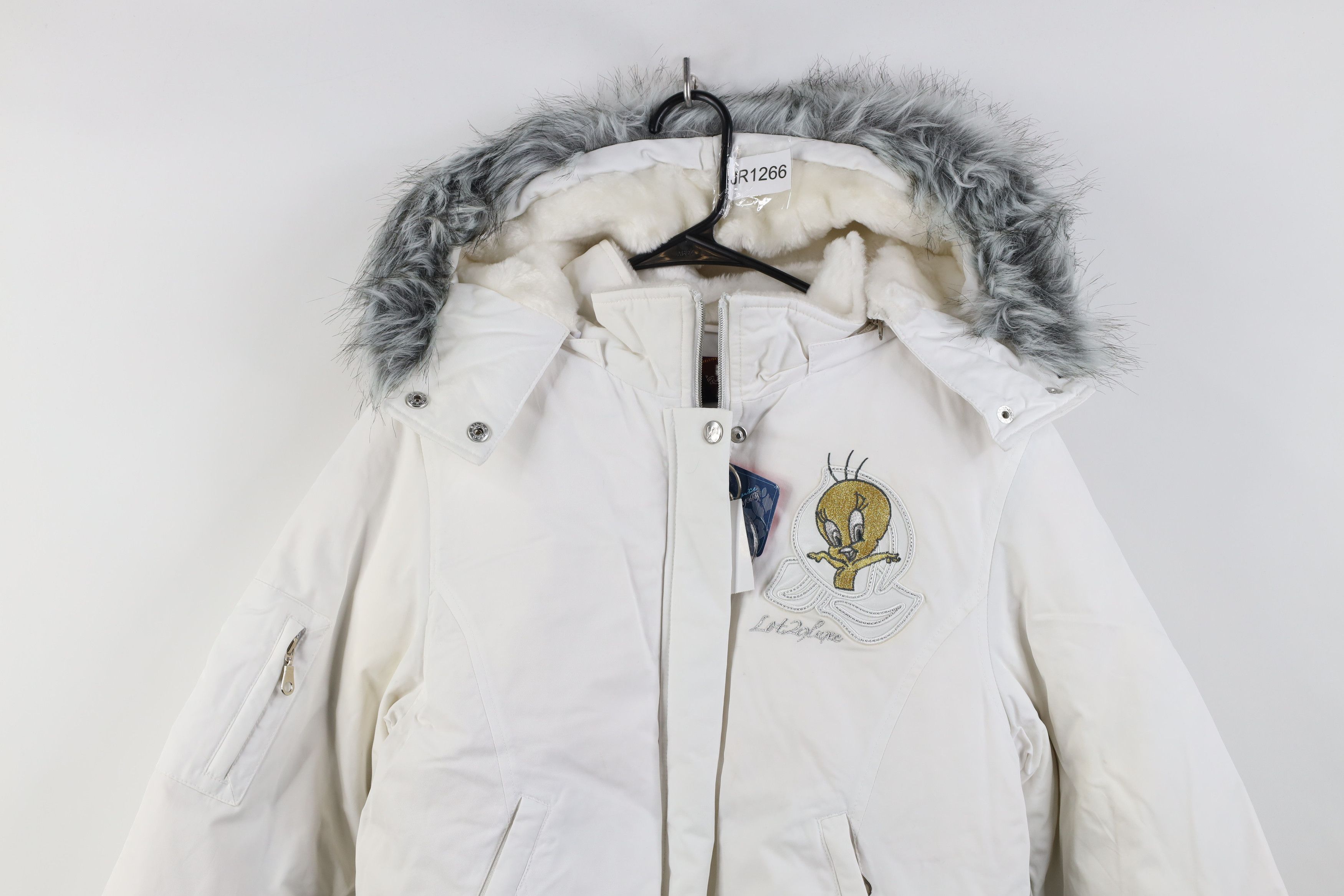 Vintage NOS Vintage 90s Y2K Tweety Bird Cropped Down Hooded Jacket Size M / US 6-8 / IT 42-44 - 2 Thumbnail