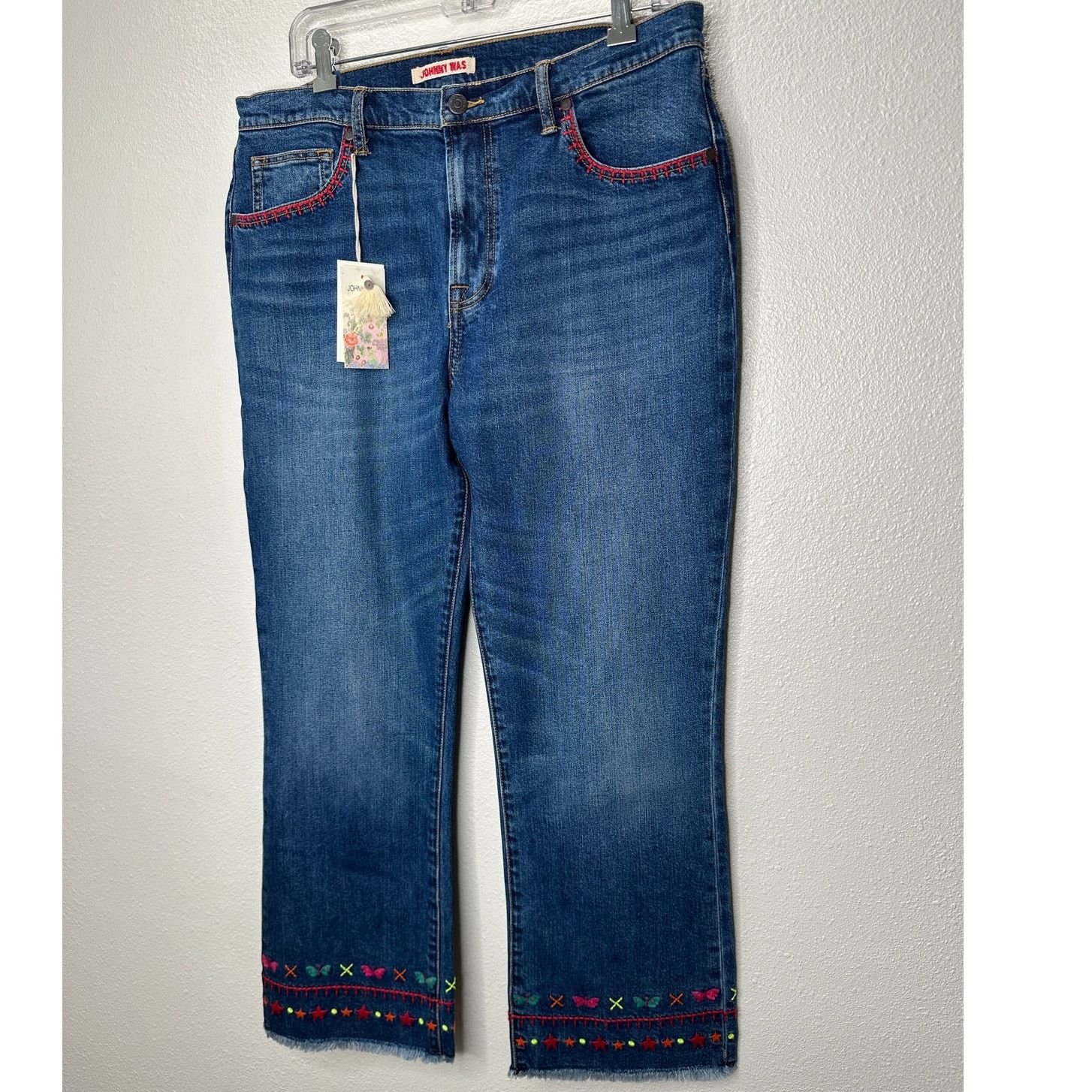 Johnny Was NWT Johnny Was Avery Cropped Baby Boot Mid Rise Slim Jean 32 Size 32" / US 10 / IT 46 - 2 Thumbnail