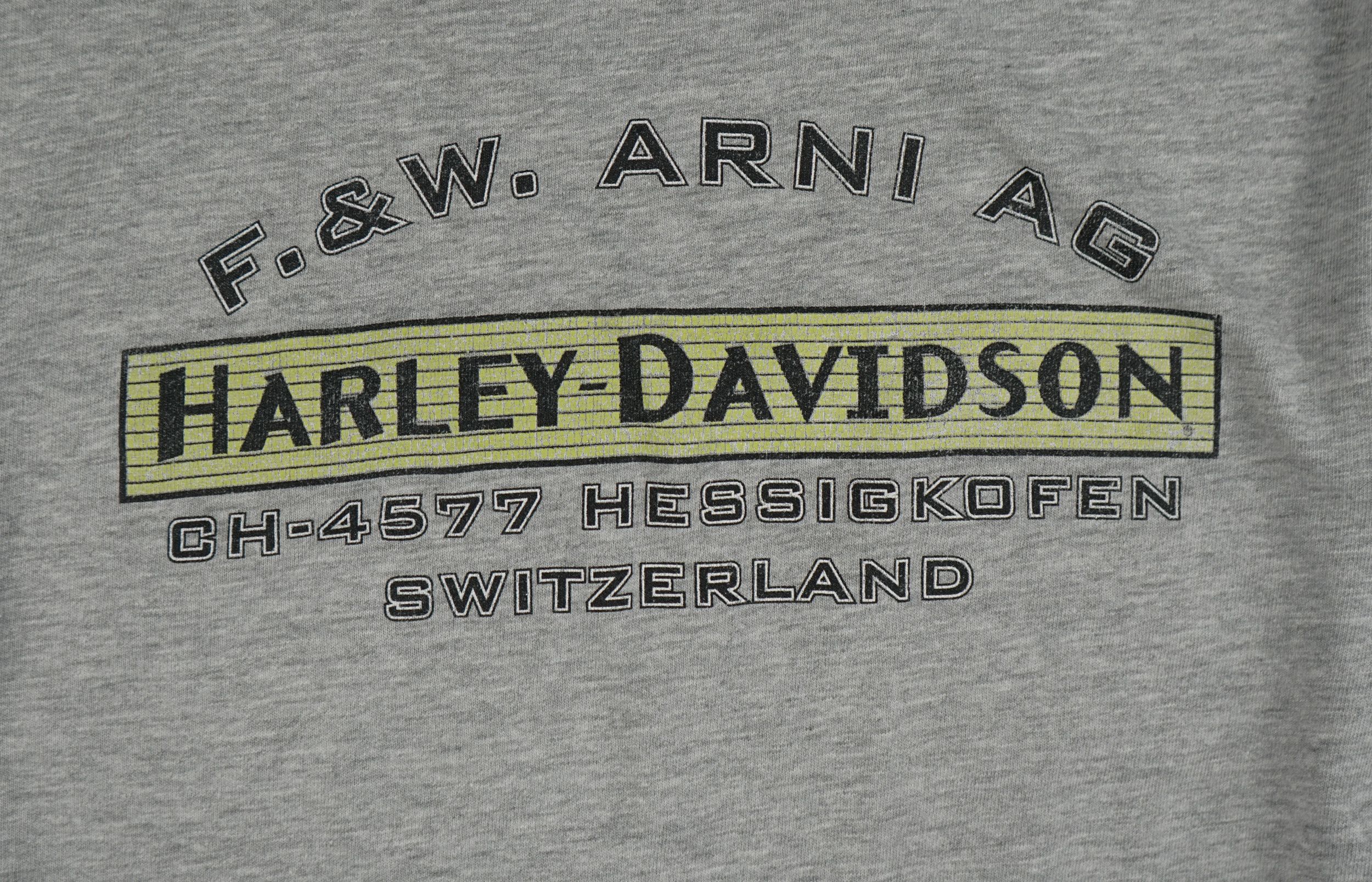 Harley Davidson × Vintage Vintage 2000 Harley Davidson Switzerland T-Shirt Size US S / EU 44-46 / 1 - 7 Thumbnail