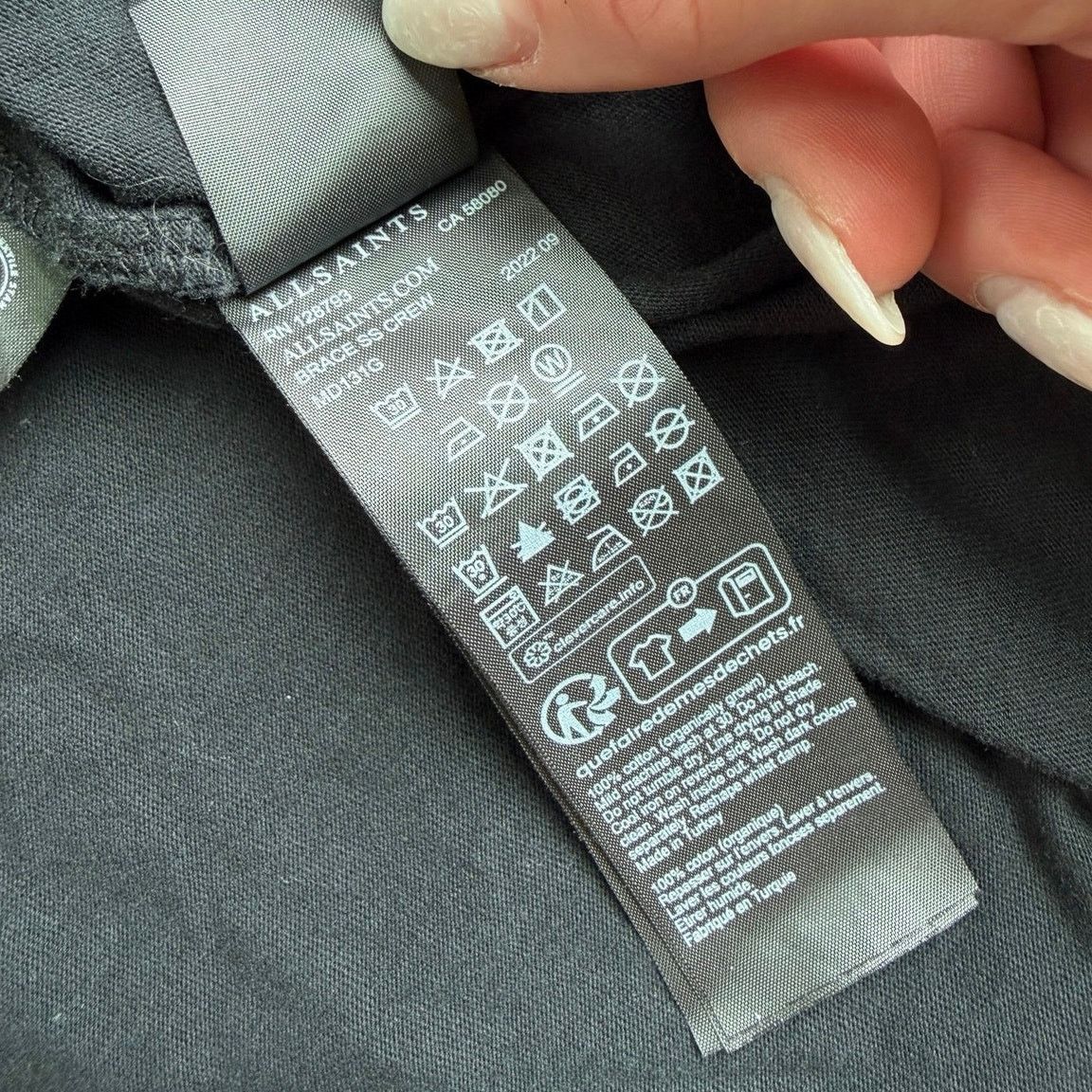 Allsaints AllSaints Black Crewneck T Shirt XL Organic Cotton Logo Tee Size US XL / EU 56 / 4 - 5 Thumbnail