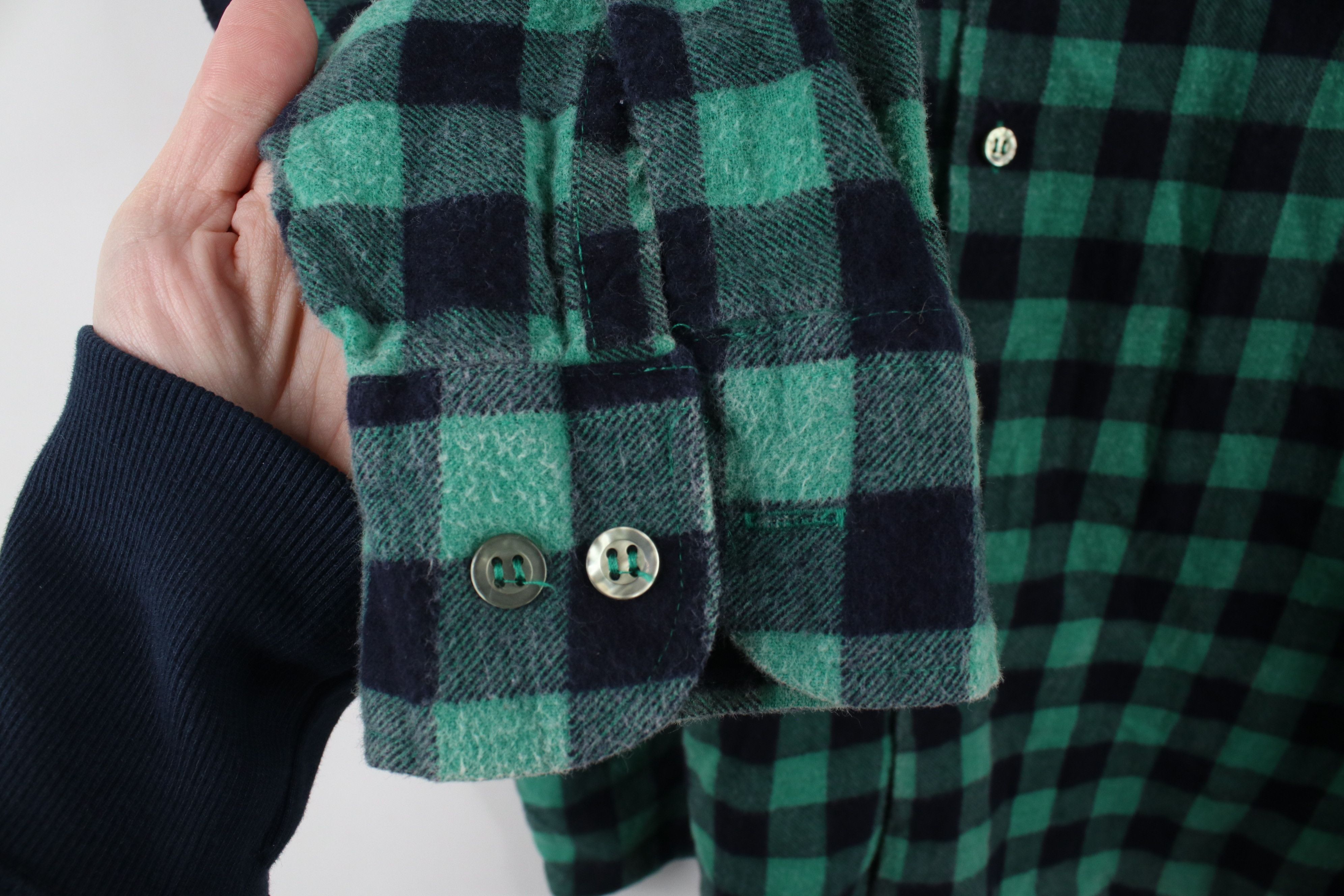 Vintage Vintage 90s Streetwear Flannel Collared Button Shirt Green Size US M / EU 48-50 / 2 - 4 Thumbnail